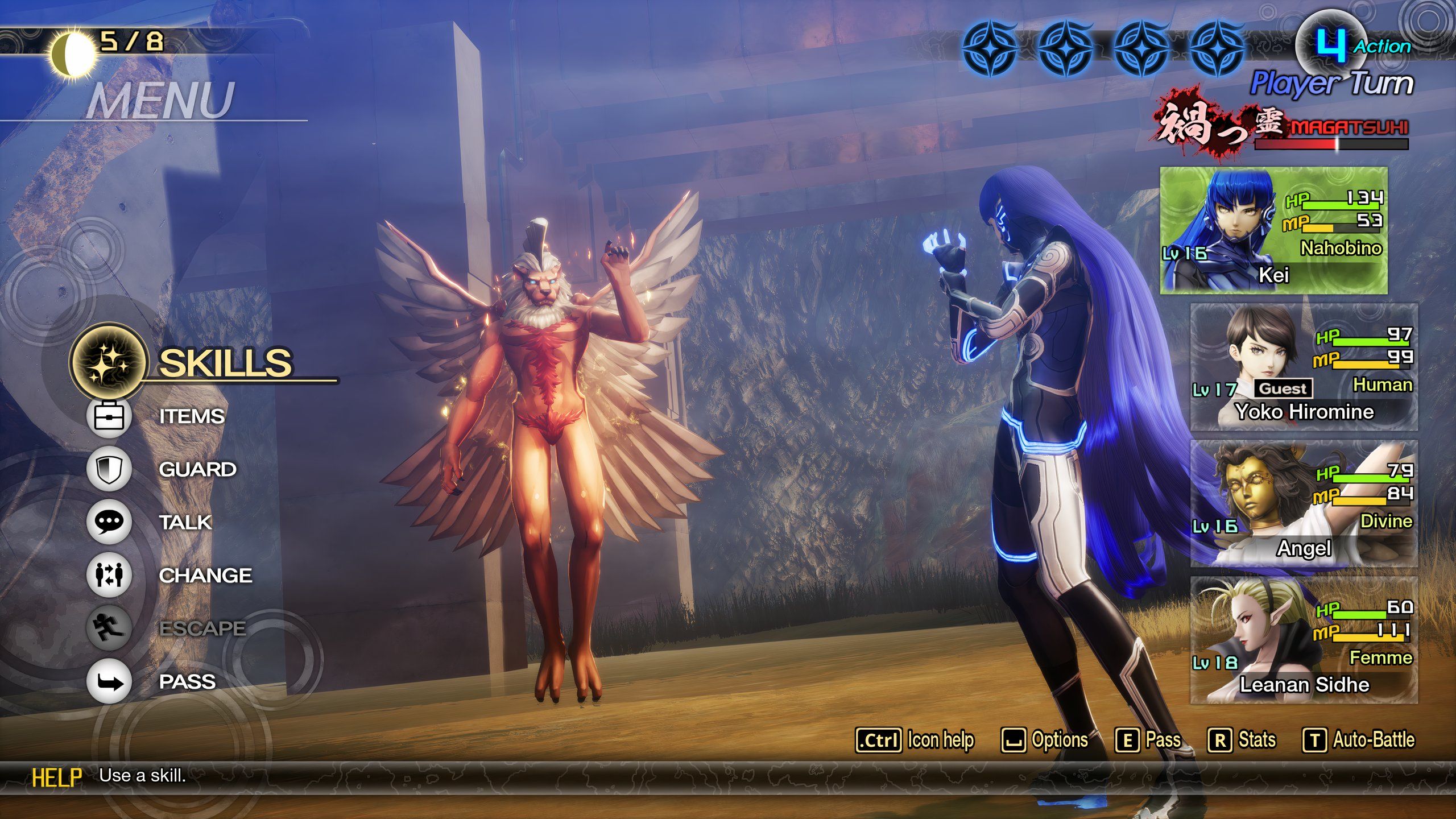 El Nahobino lucha contra uno de los primeros demonios en Shin Megami Tensei 5: Vengeance