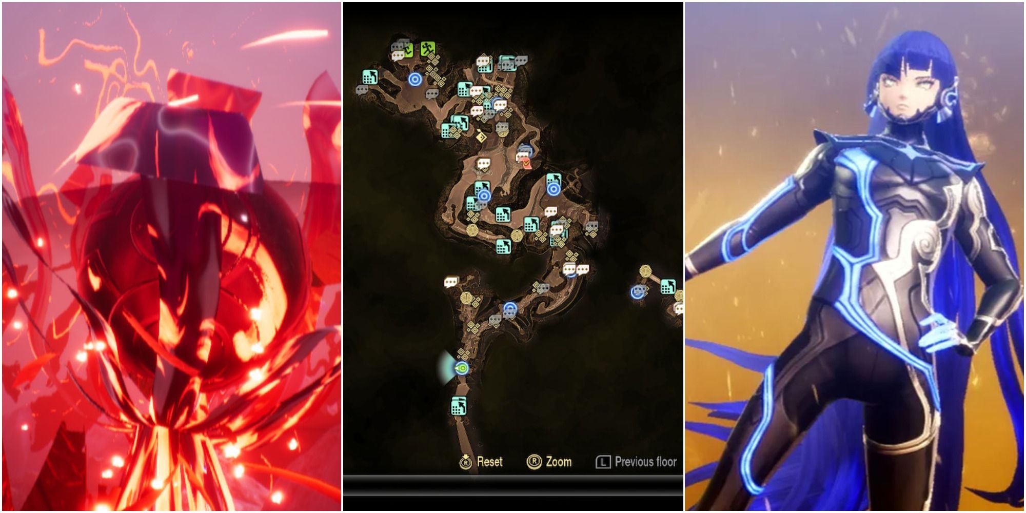 SMT5: collage de Abscess, Minato Ward Map y Nahobino