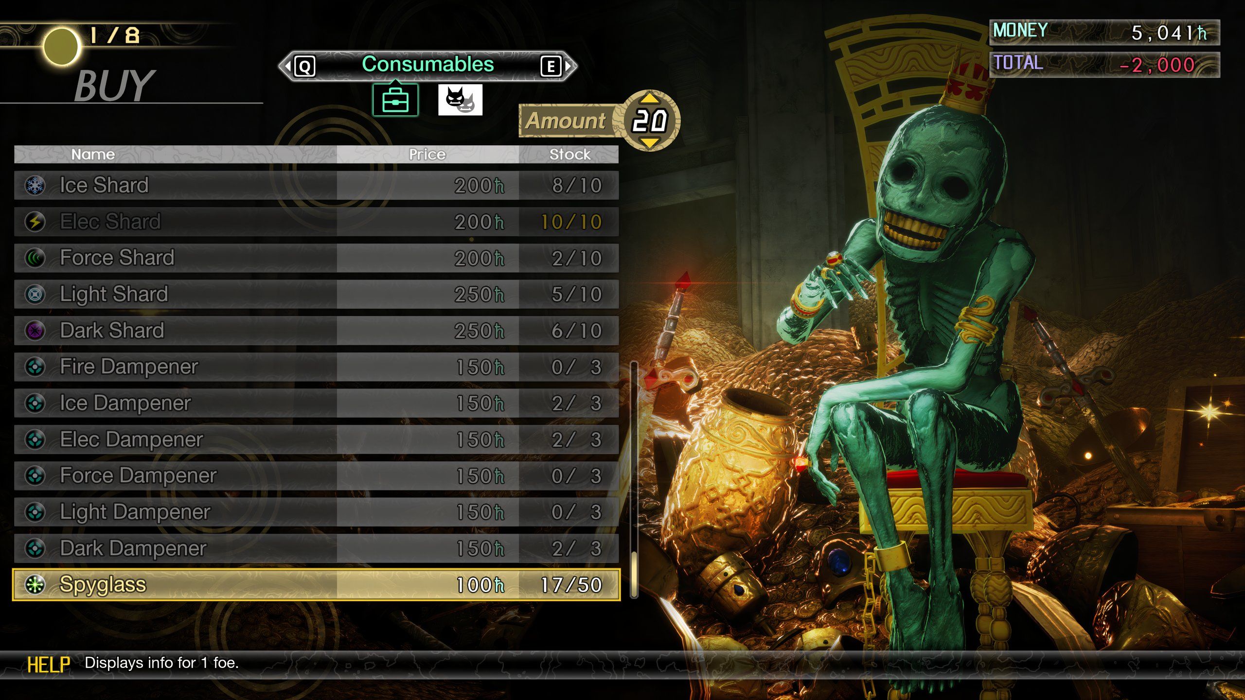 Comprar catalejos en Cadaver's Hollow en Shin Megami Tensei 5: Vengeance