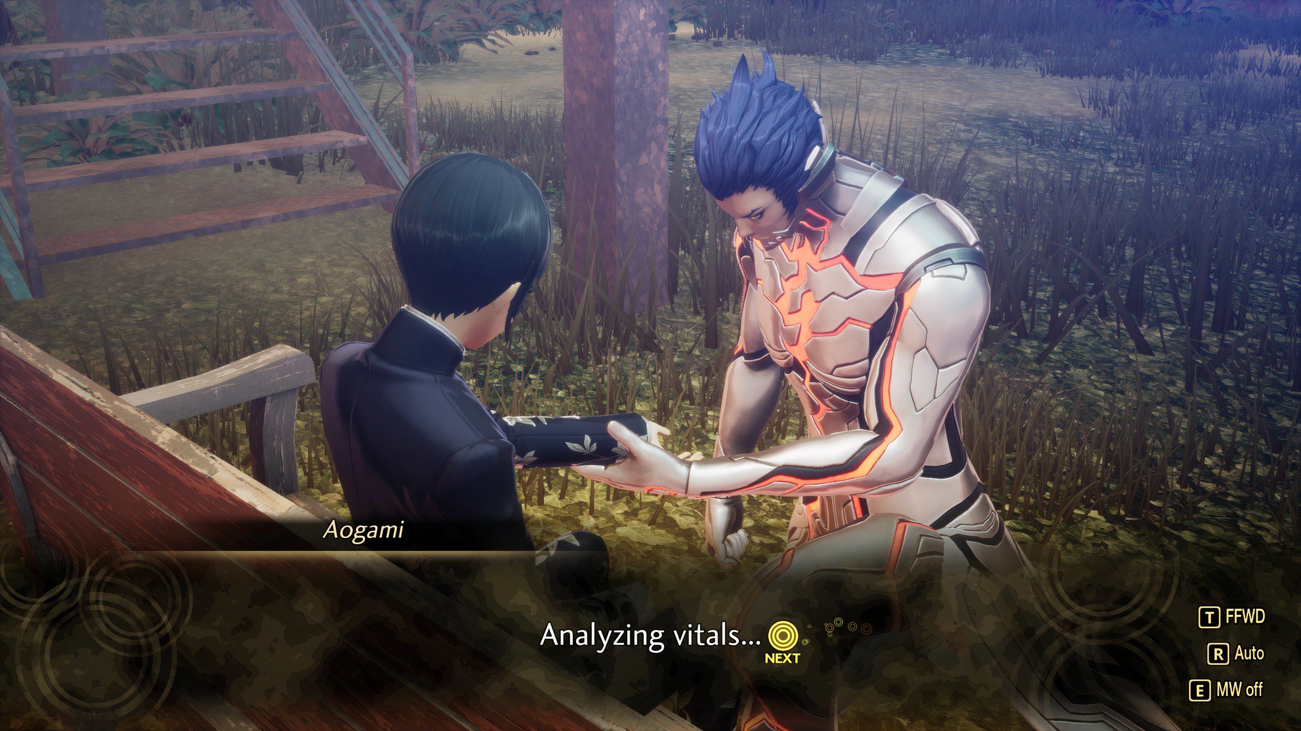 Aogami en el banco de Demon Haunt en Shin Megami Tensei 5: Vengeance