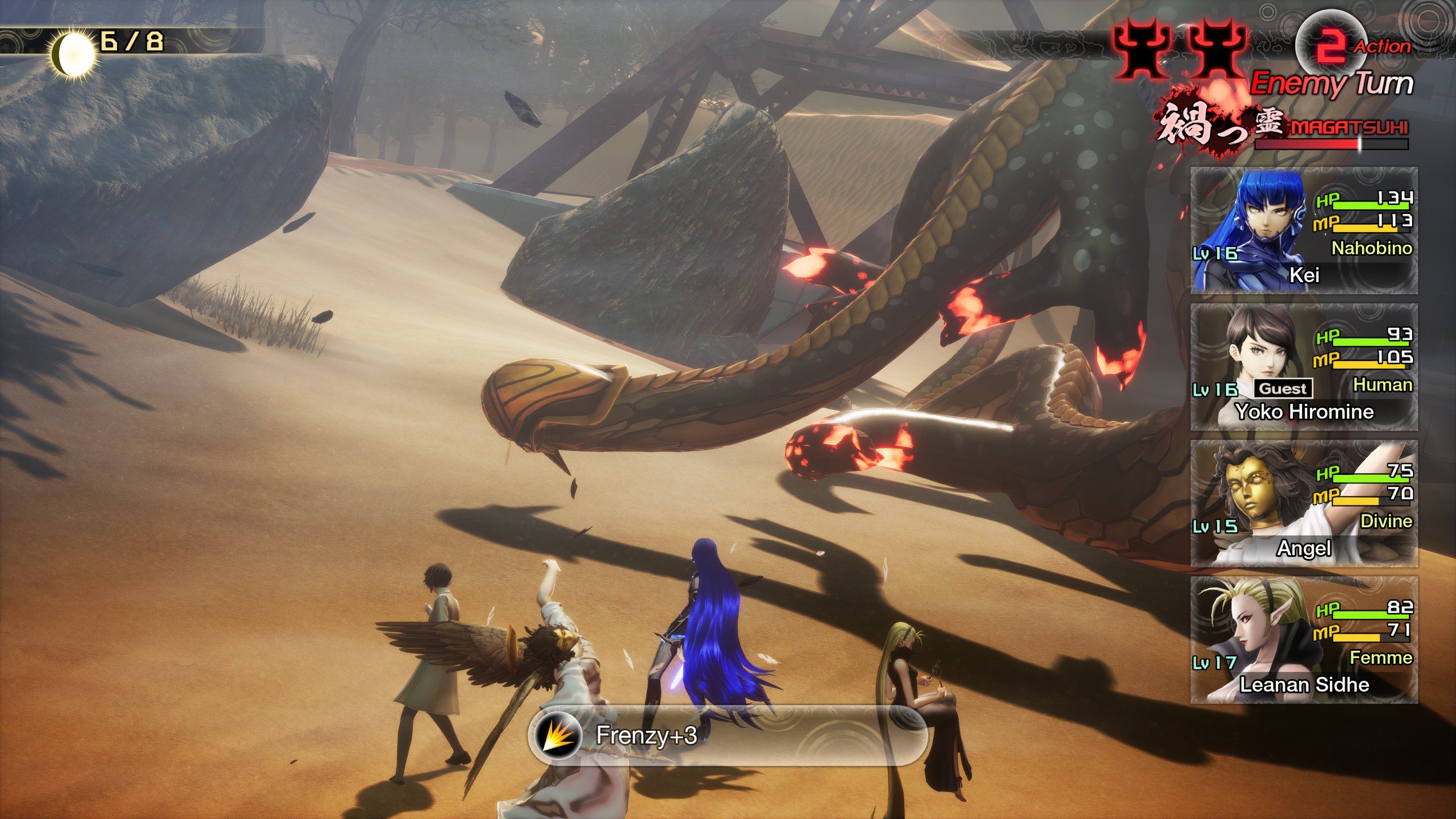 Una vista de la batalla del jefe contra Hydra en Shin Megami Tensei 5: Vengeance