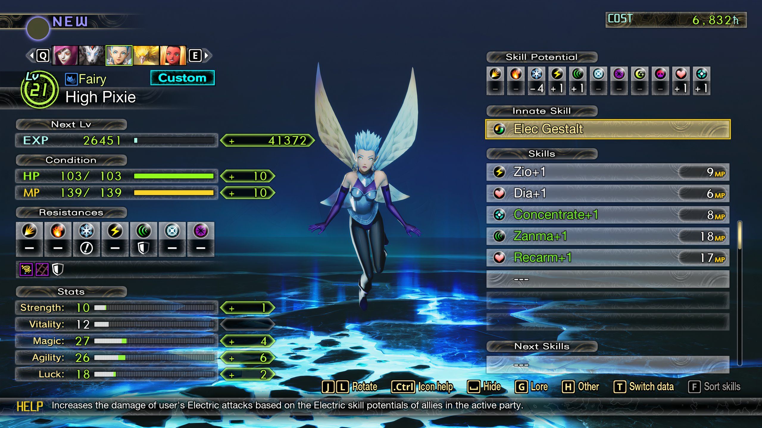High Pixie como se ve en Shin Megami Tensei 5: Vengeance's Demon Compendium
