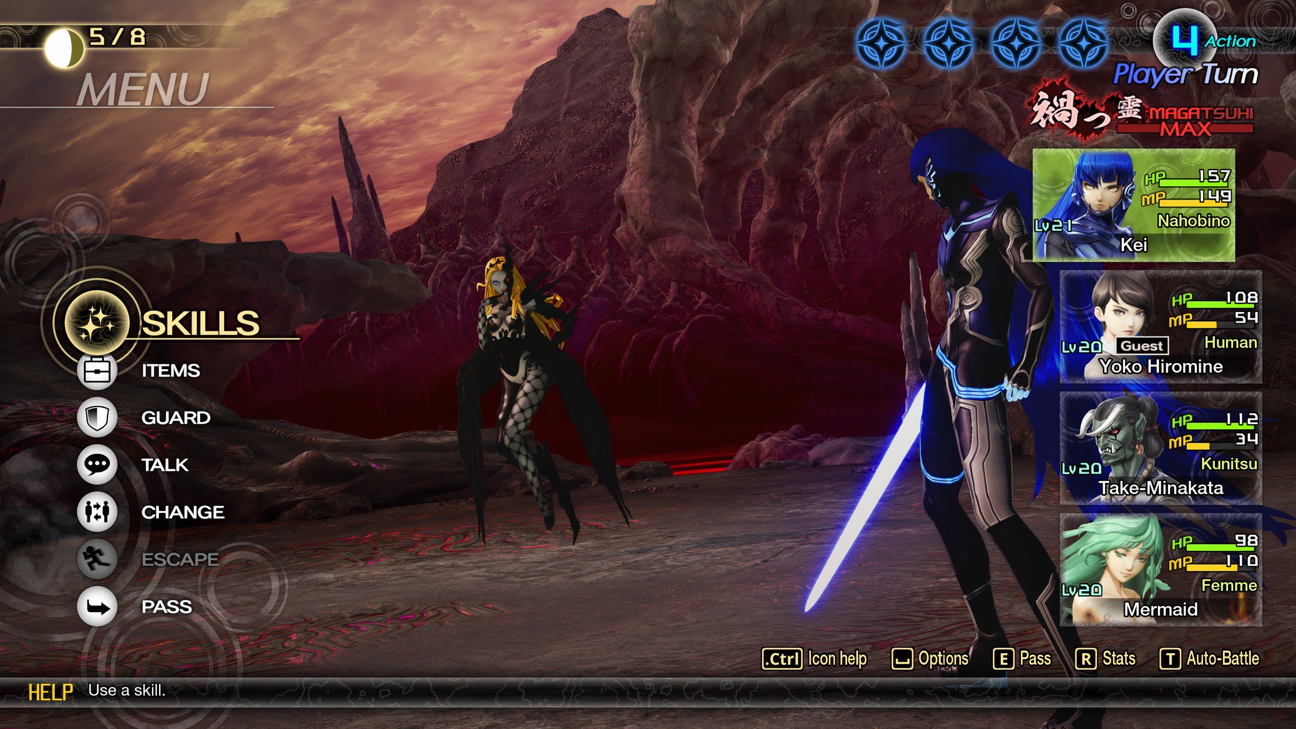 Luchando contra Naamah por primera vez en Shin Megami Tensei 5: Vengeance