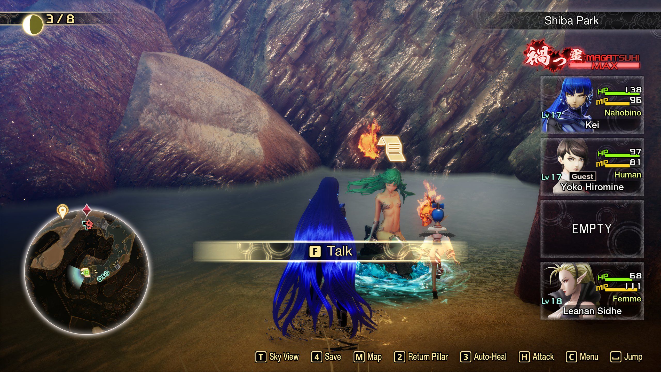 Hablando con Mermaid para comenzar una misión secundaria en Shin Megami Tensei 5: Vengeance