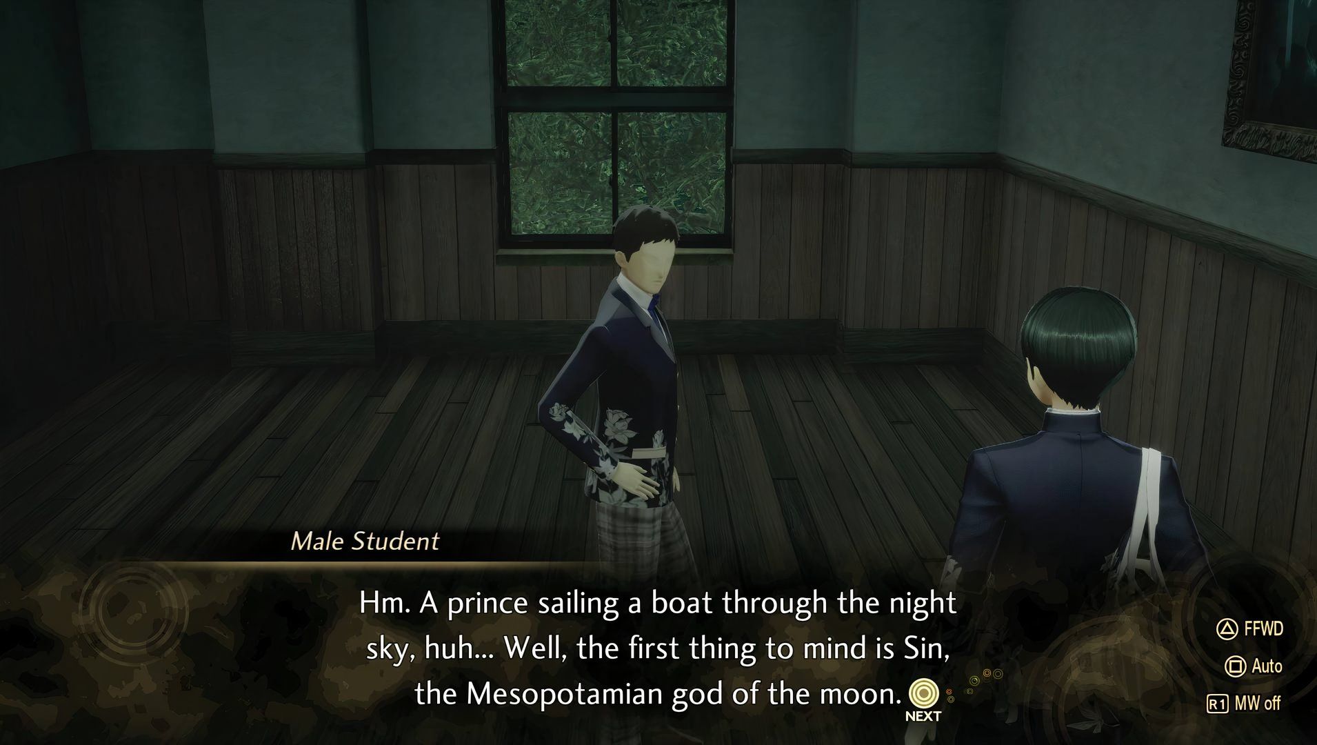 Hablando con un estudiante sobre un sueño en Shin Megami Tensei 5 Vengeance