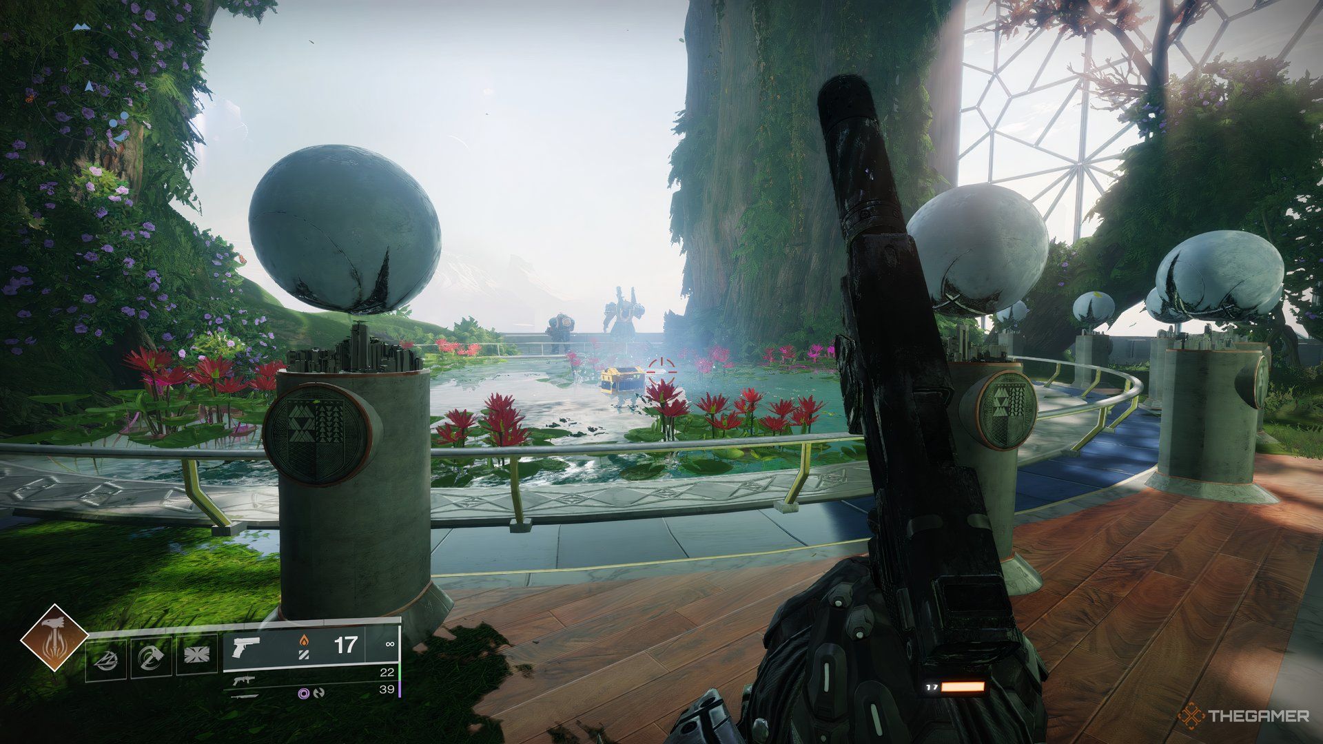 El cofre dorado cerca de la posición inicial de Cayde que recompensa a Khvostov 7G-0X Exotic.