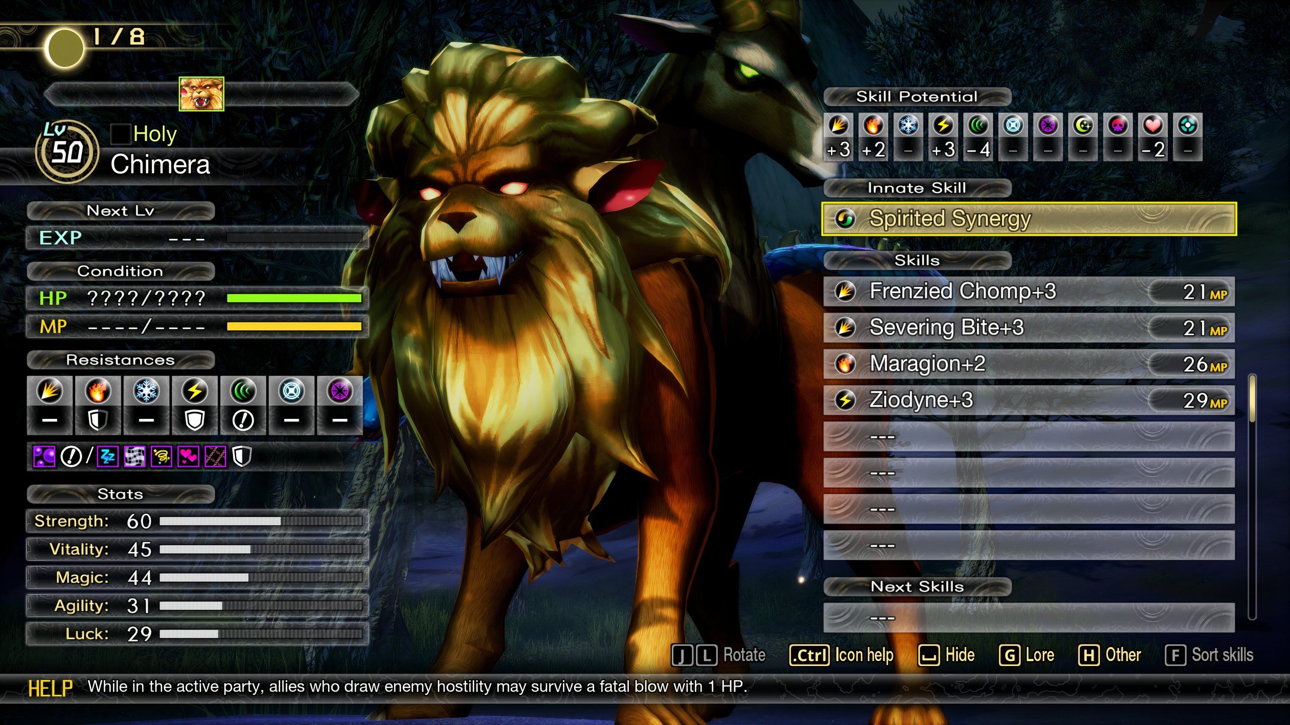 Escaneando al enemigo Quimera en Shin Megami Tensei 5: Vengeance