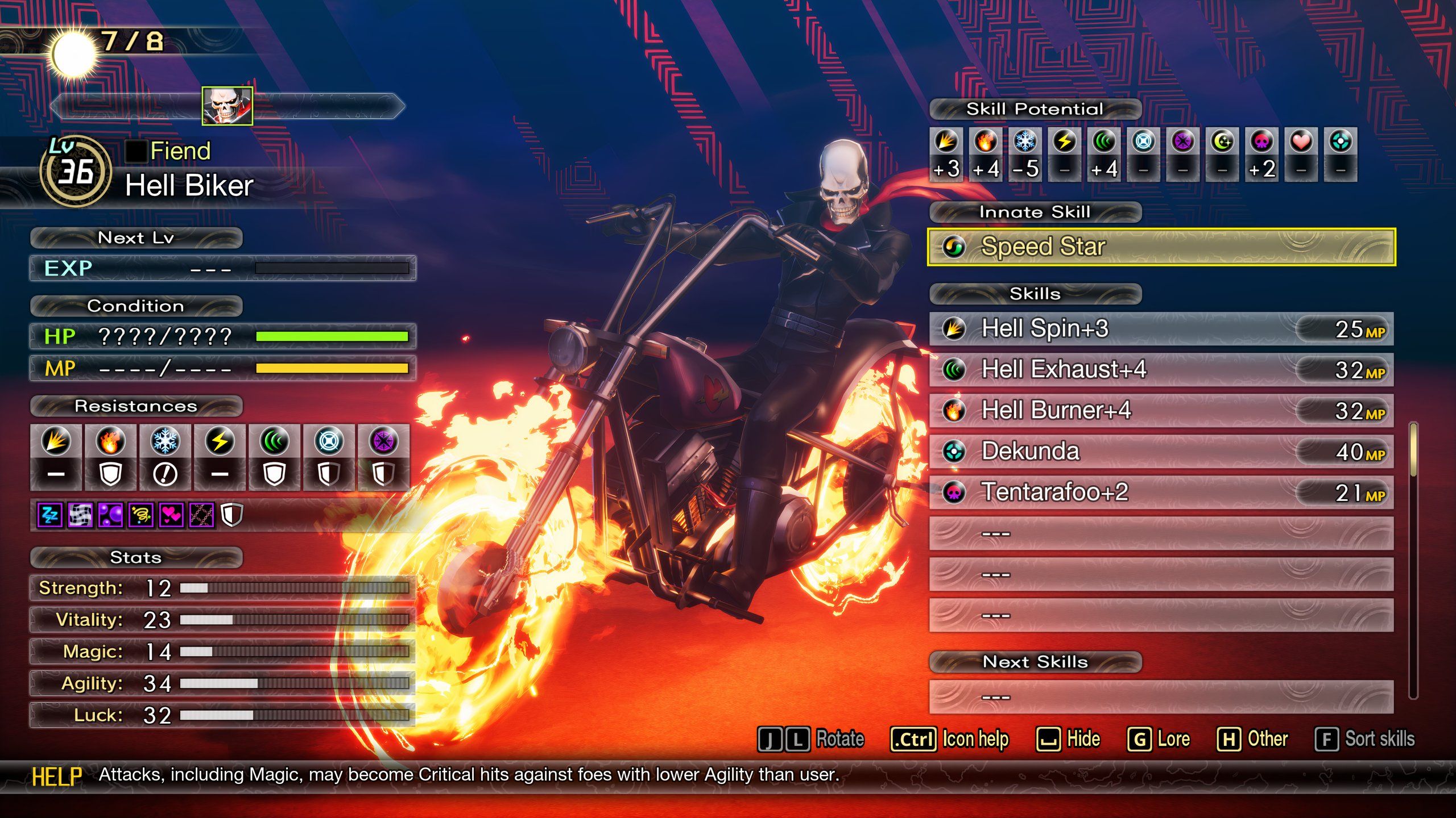 Shin Megami Tensei 5: Vengeance captura de pantalla del análisis Hell Biker