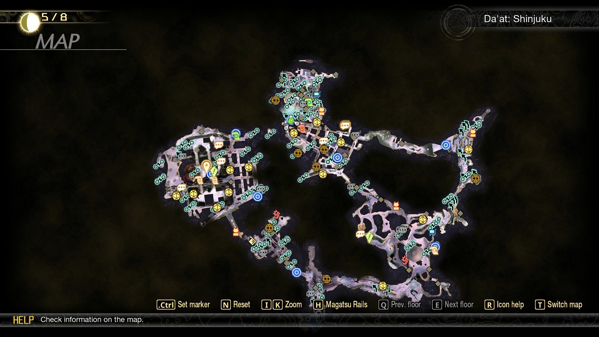 El mapa de Shinjuku en Shin Megami Tensei 5 Vengeance