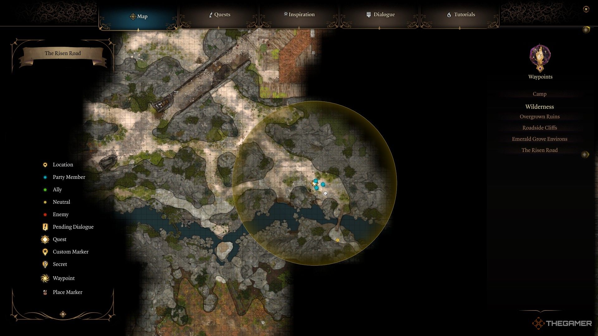 Ubicación de Karlach como se muestra en el mapa mundial de Baldur's Gate 3.