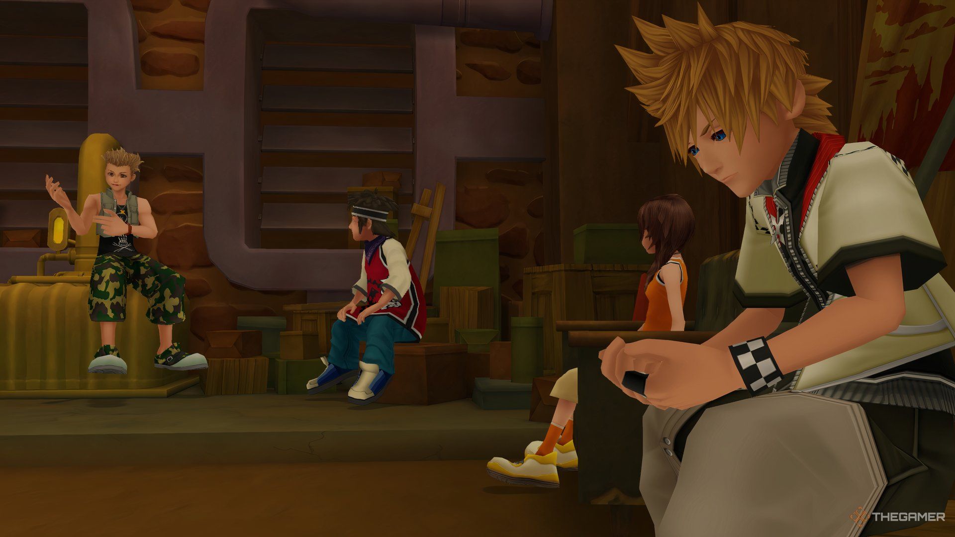KINGDOM HEARTS 2 FINAL REMIX Roxas y la pandilla en el lugar habitual