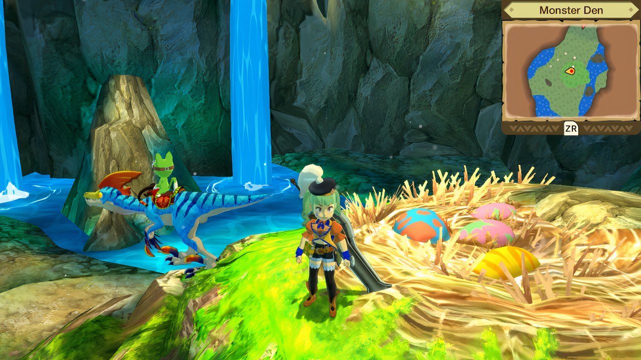 varios huevos en un nido en historias de cazadores de monstruos