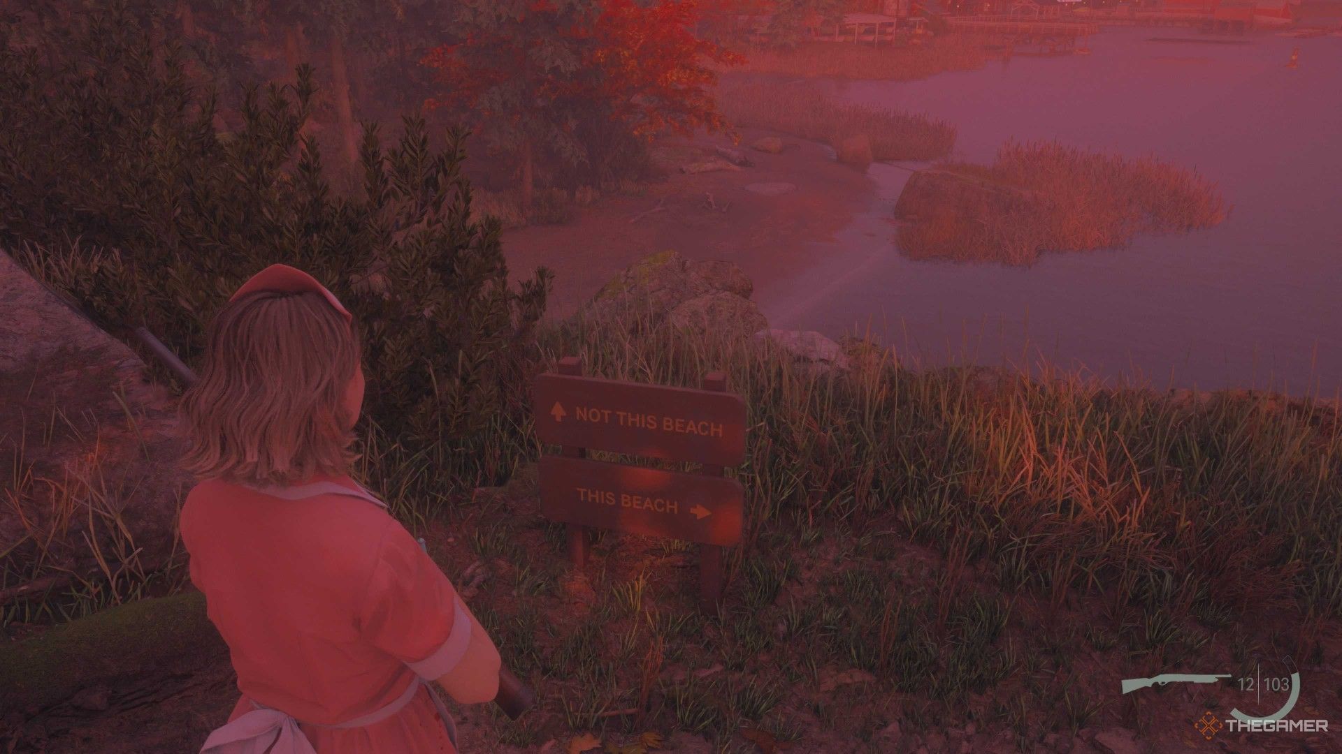 El cartel fuera de la cabaña en Alan Wake 2 Night Springs Number One Fan