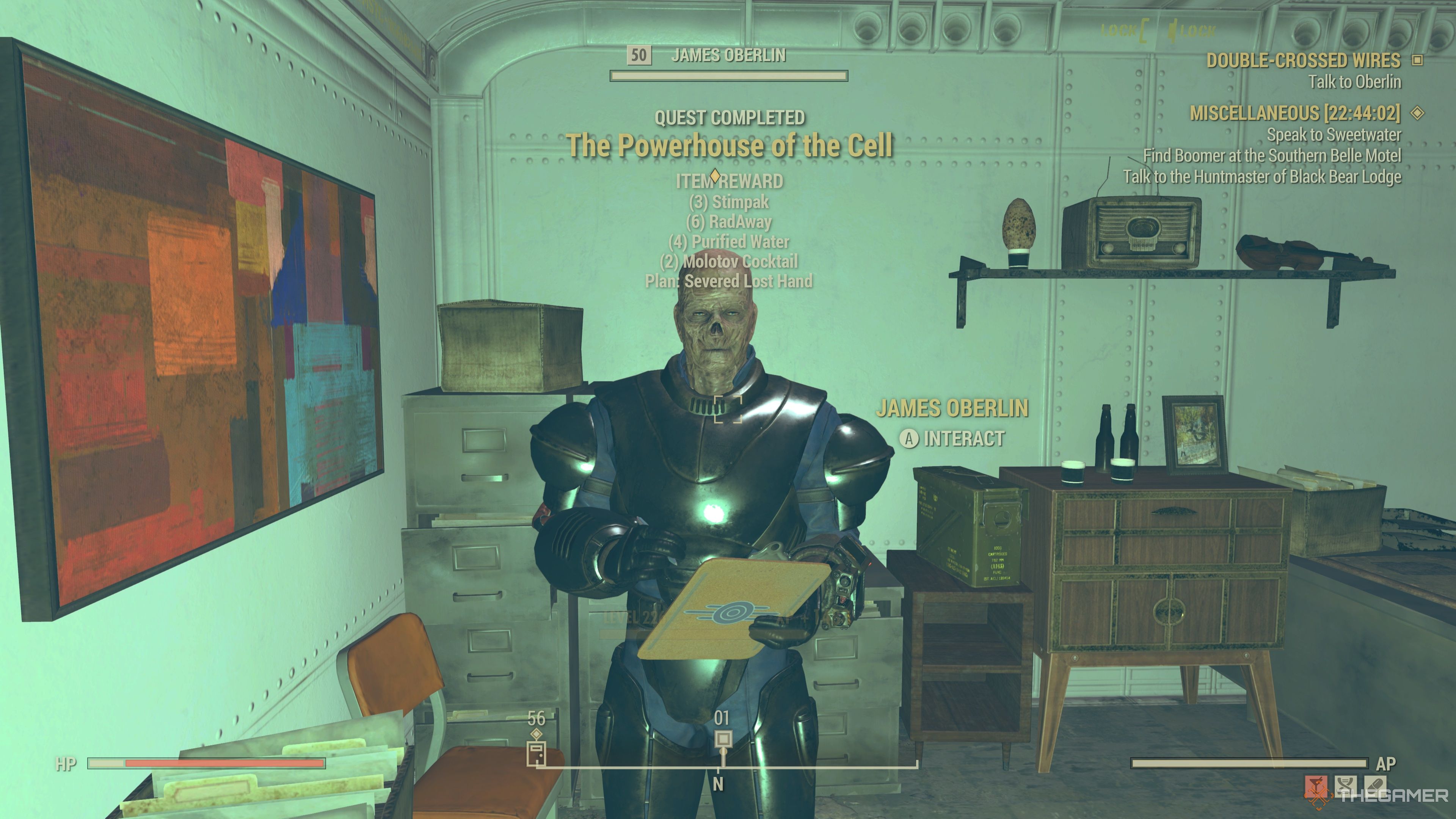 Las recompensas Powerhouse Of The Cell de Oberlin en Fallout 76.