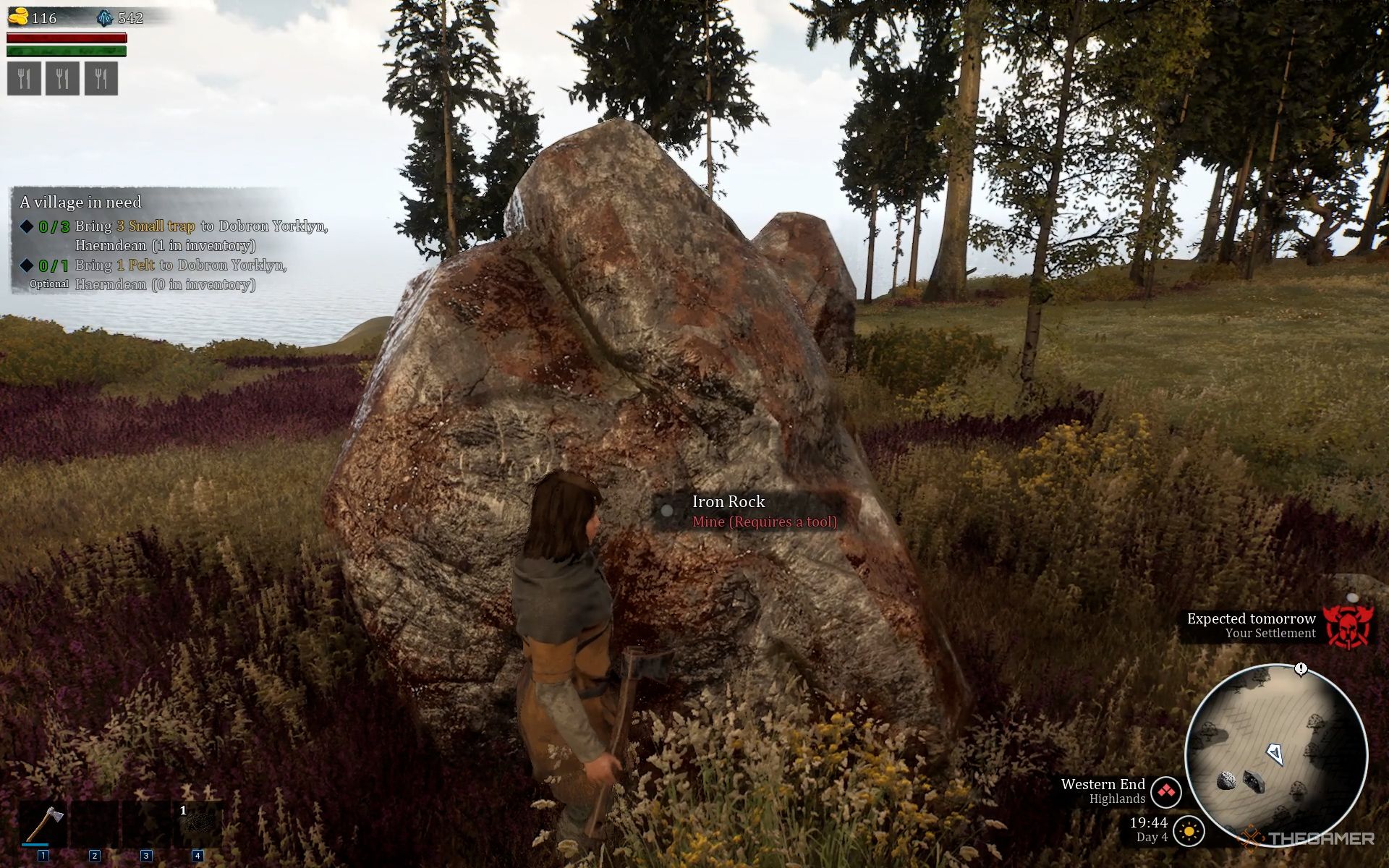 Se requiere que un jugador tenga un pico resistente para extraer roca de hierro en Bellwright.
