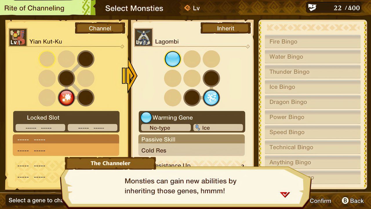 realizar el primer rito de canalización en las historias de cazadores de monstruos con yian kut-ku y lagombi del canalizador