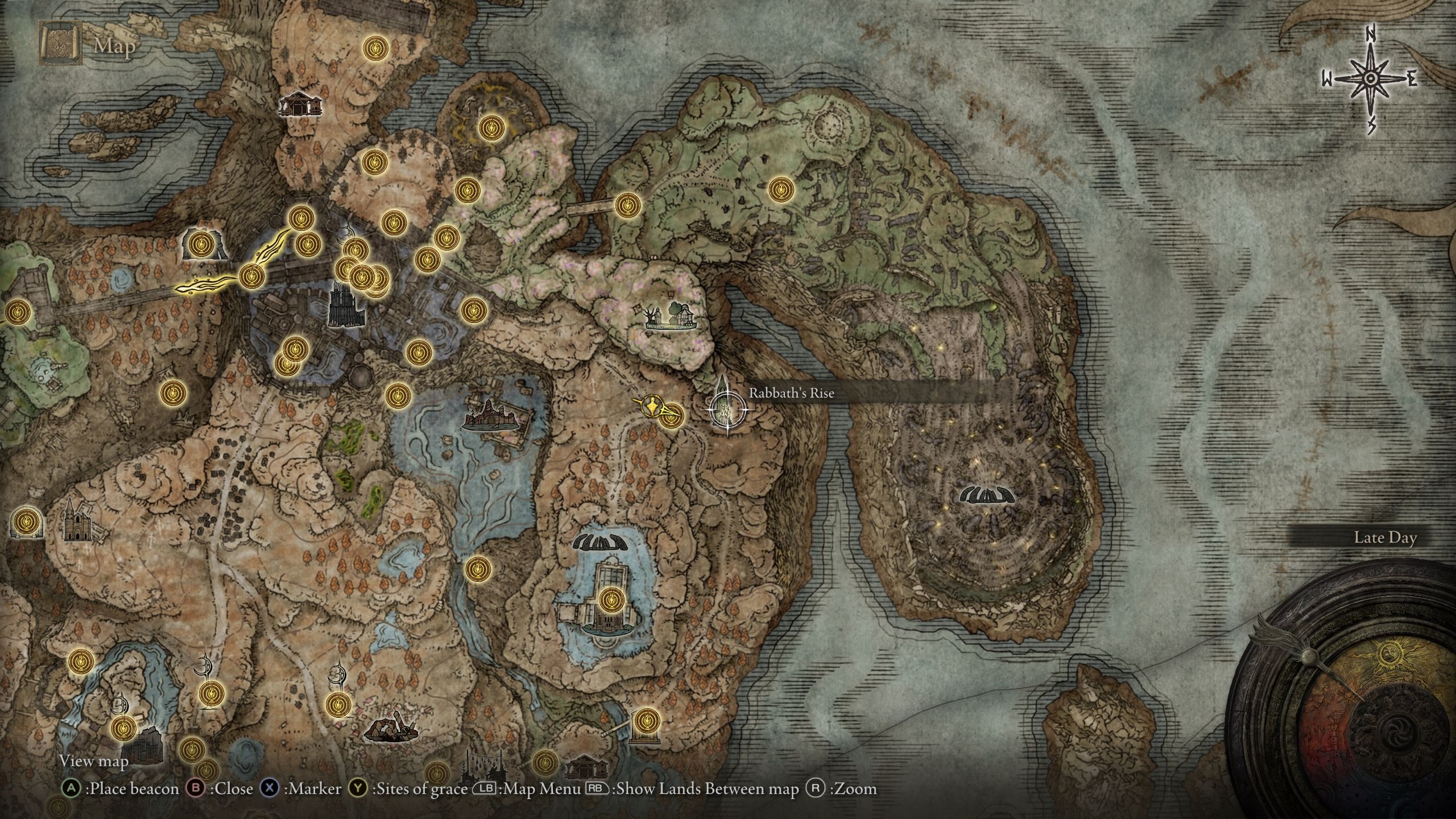 Ubicación de Rabbath's Rise en el mapa - Elden Ring Shadow of the Erdtree