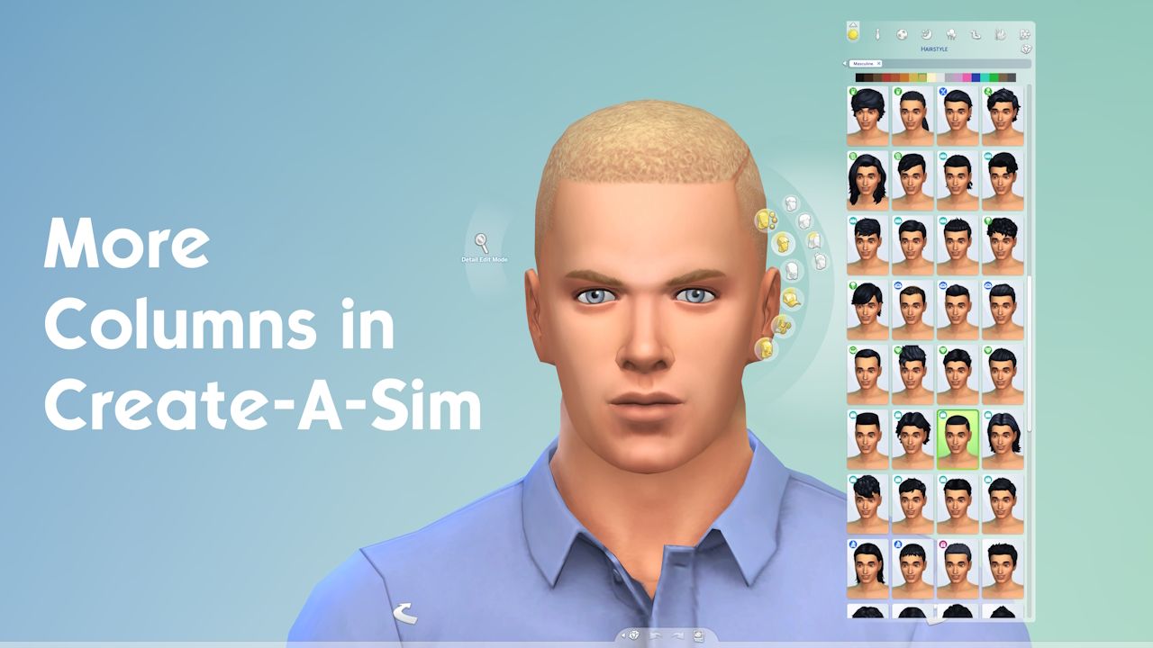 Más columnas en el mod CAS en Los Sims 4