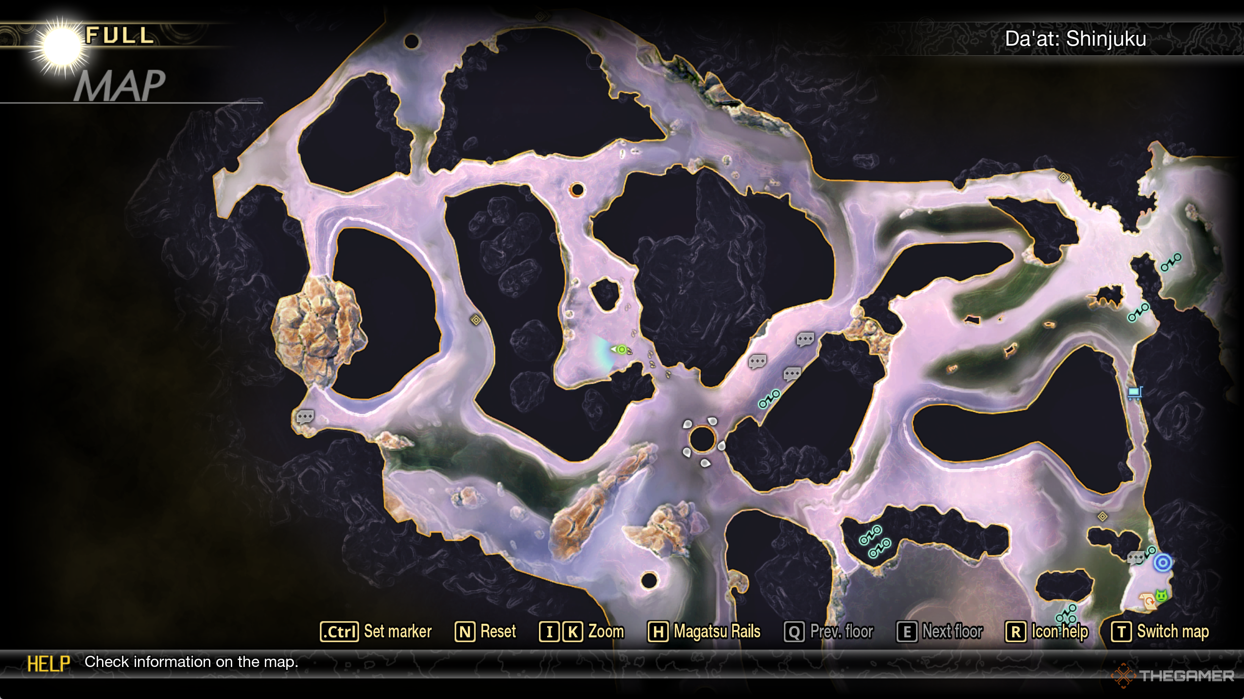 El absceso de Shinjuku Gyoen en el mapa de Shin Megami Tensei 5