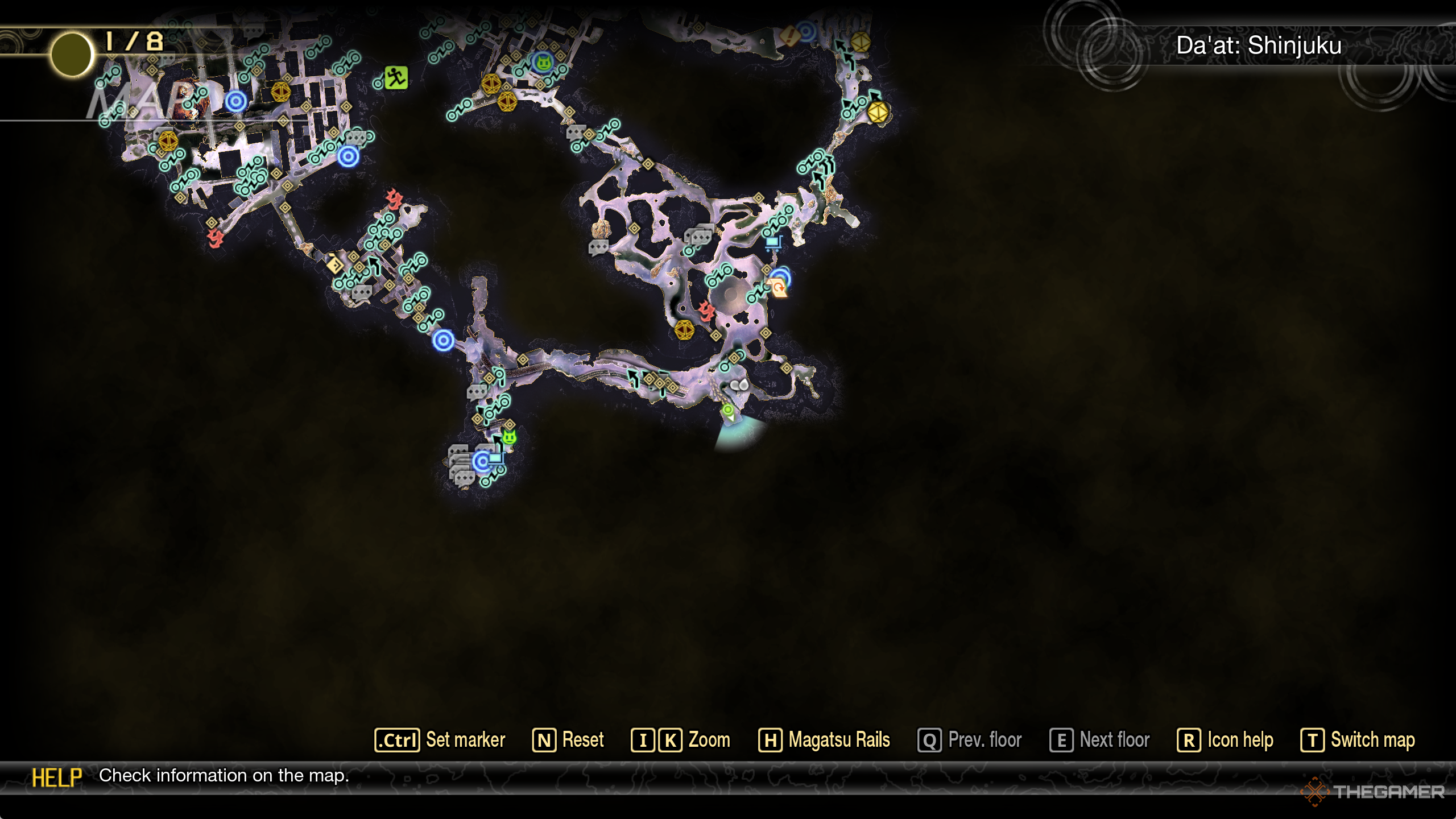 La parte sureste del mapa Shinjuku Shin Megami Tensei 5: Vengeance