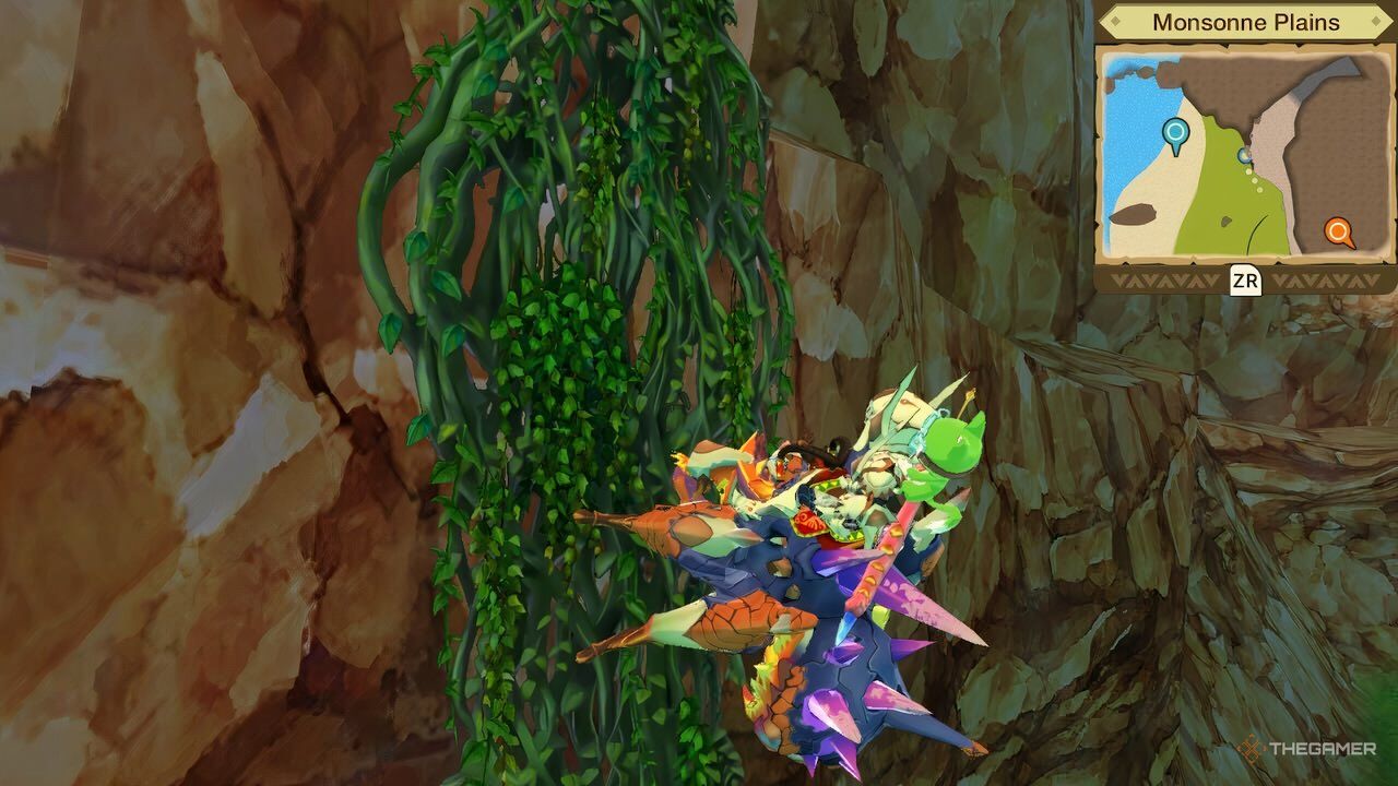 nercylla usando la habilidad de escalar hiedra historias de cazadores de monstruos