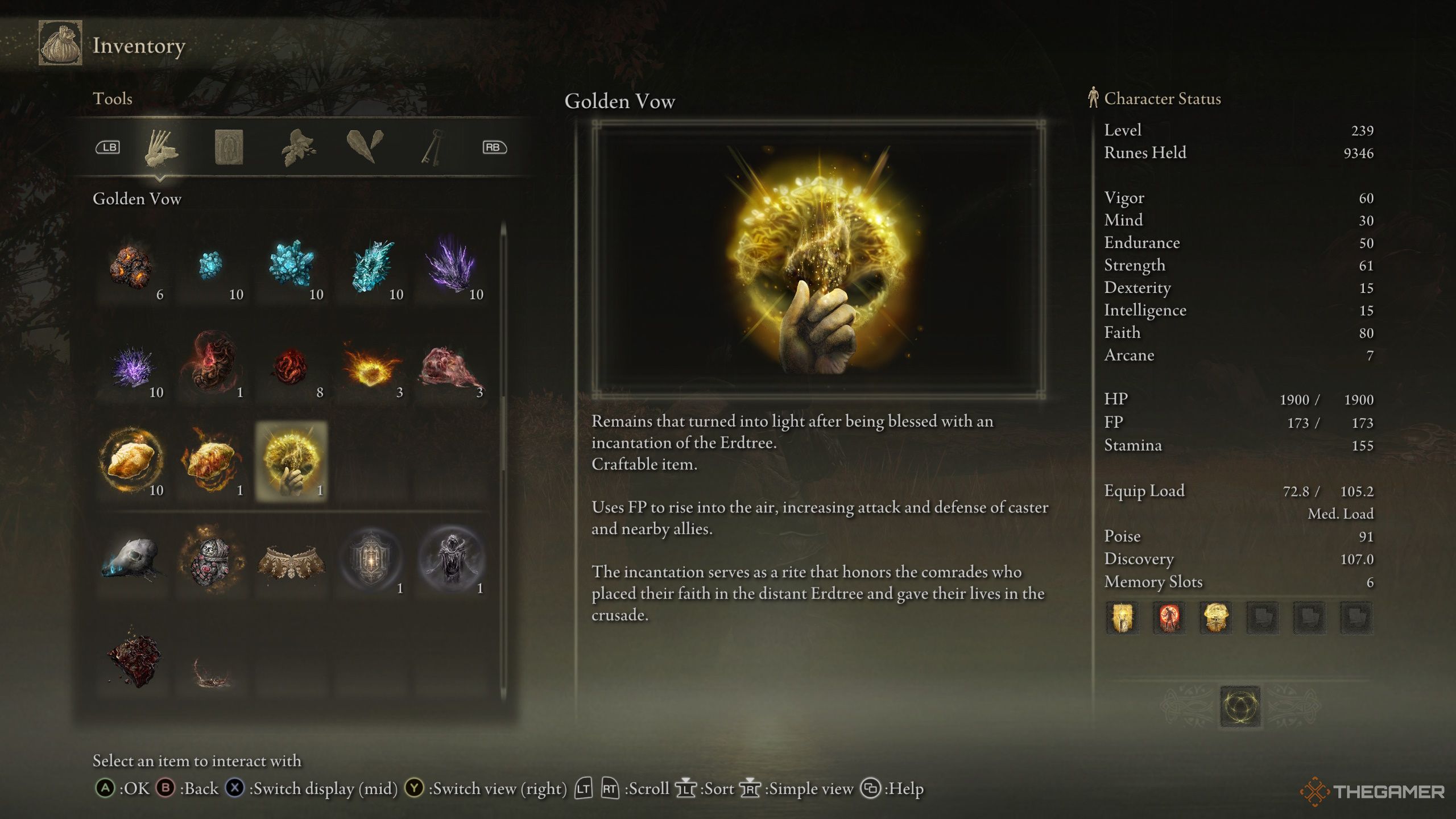 Herramienta de voto dorado de Elden Ring Shadow of the Erdtree