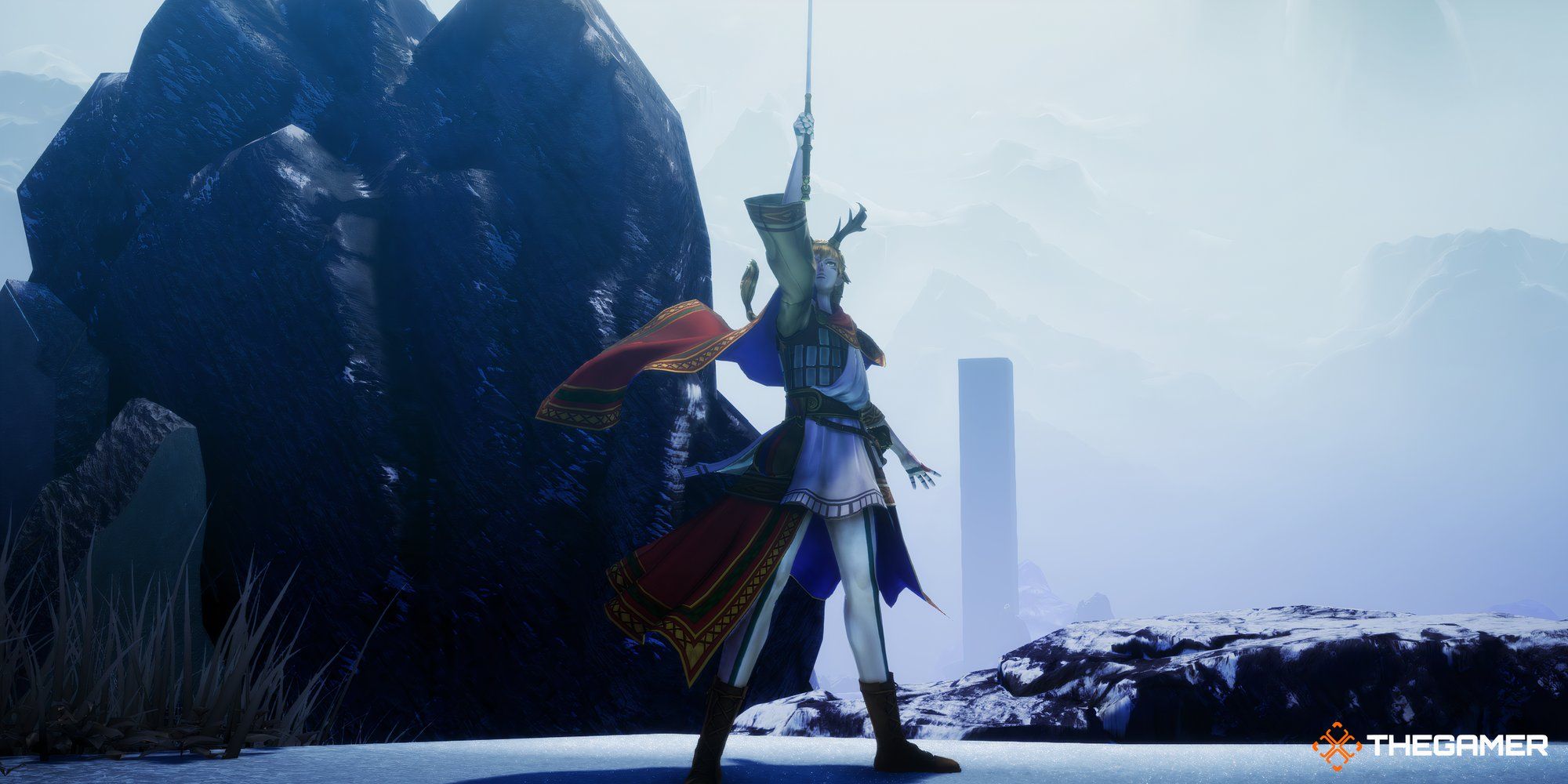 Fionn levanta su espada celta en alto en Shin Megami Tensei 5_ Vengeance