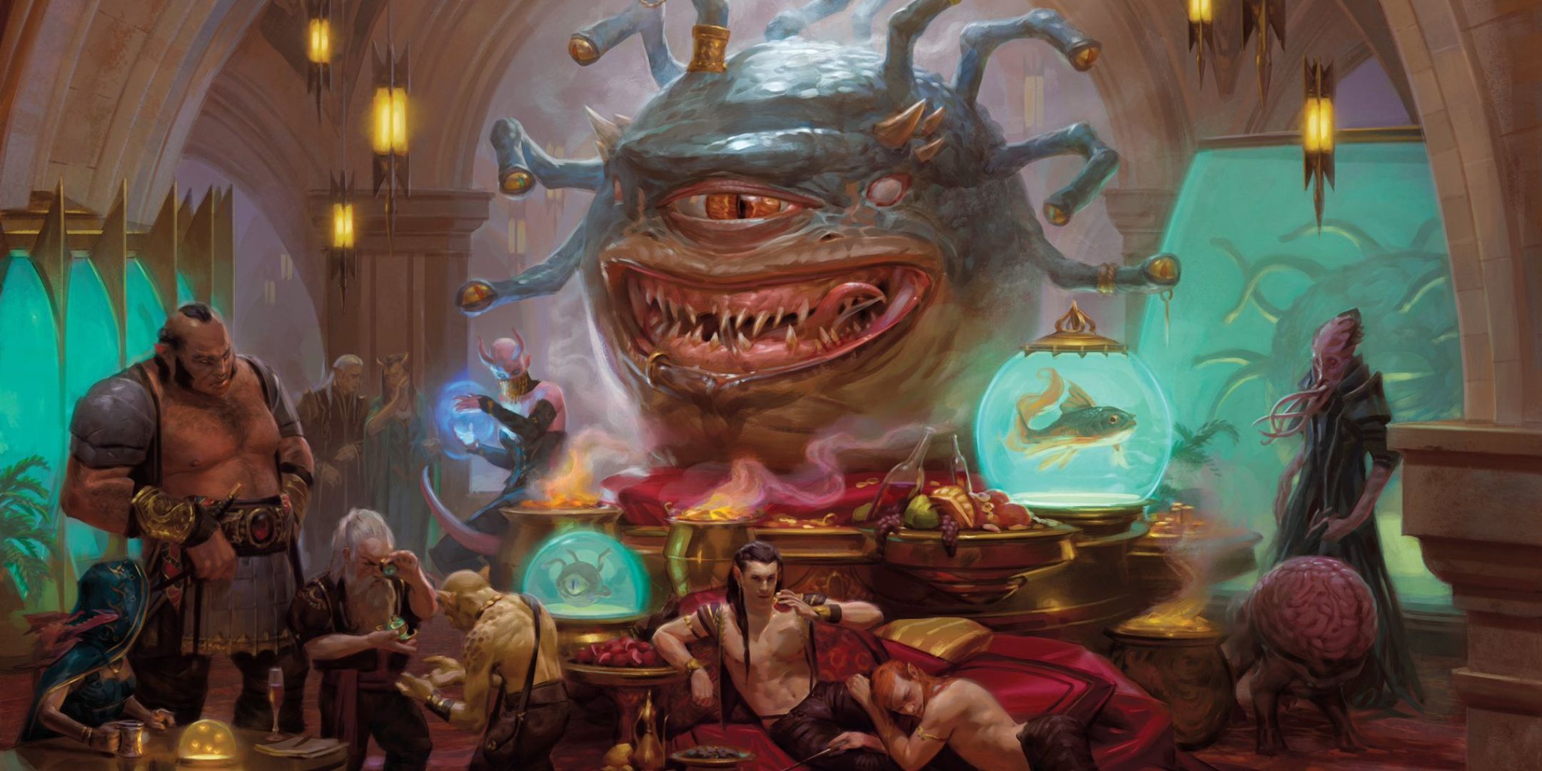 El contemplador de Xanathar y su gremio se reúnen en sus aposentos privados.
