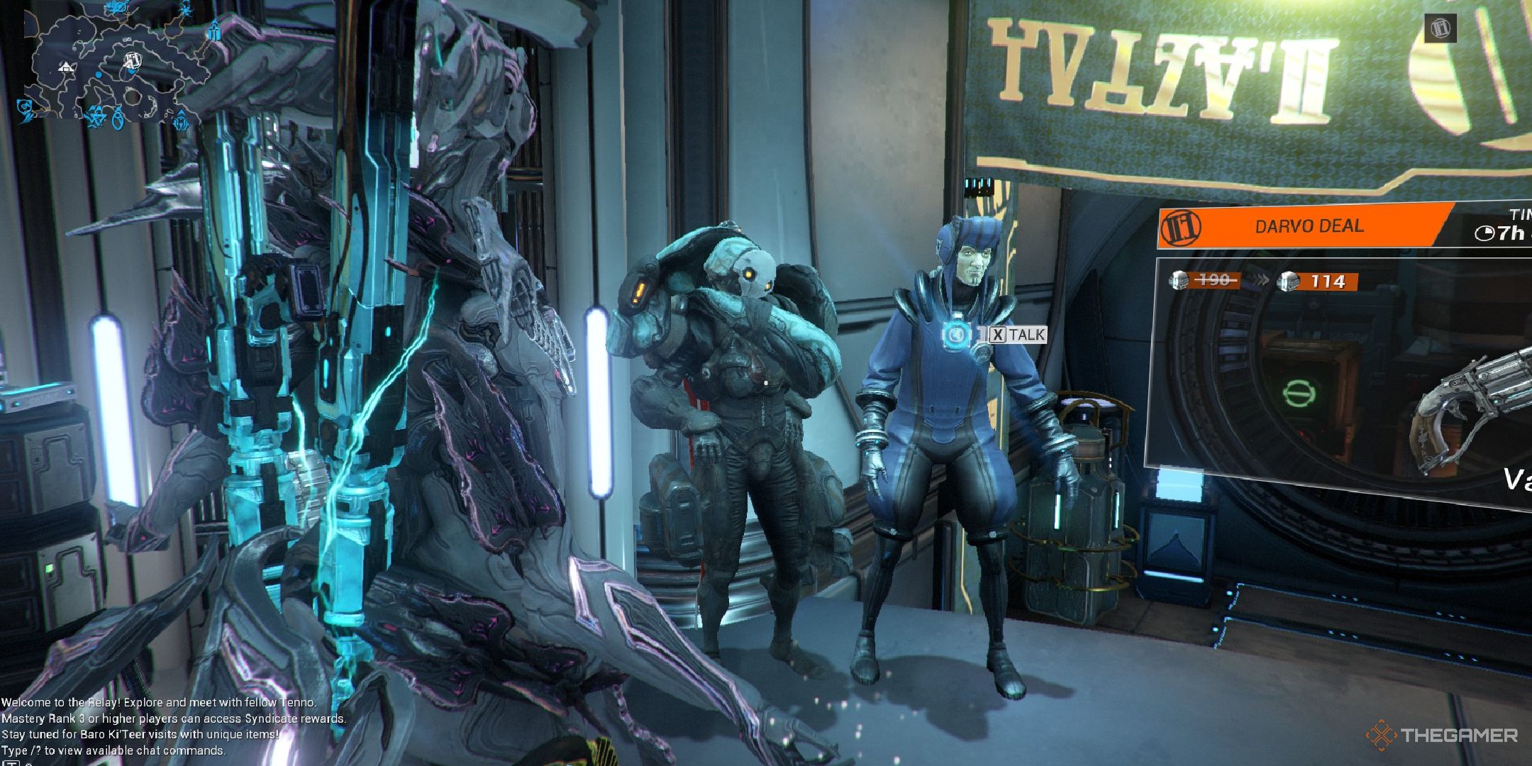 Jugador de Warframe enfrentándose a Clem y Darvo