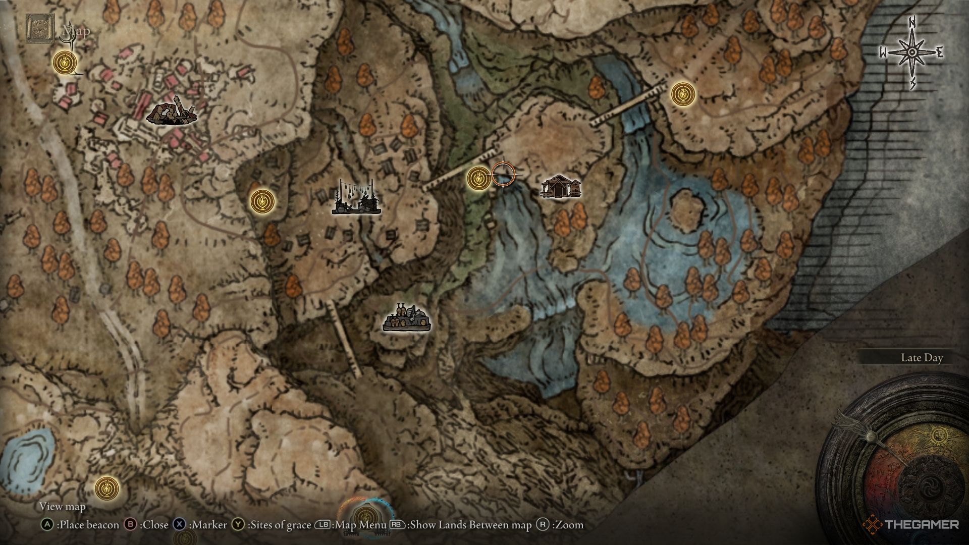 Mapa de Sombra del Árbol Erd que muestra la ubicación del Cojinete de Campana de Moldmonger en Elden Ring.