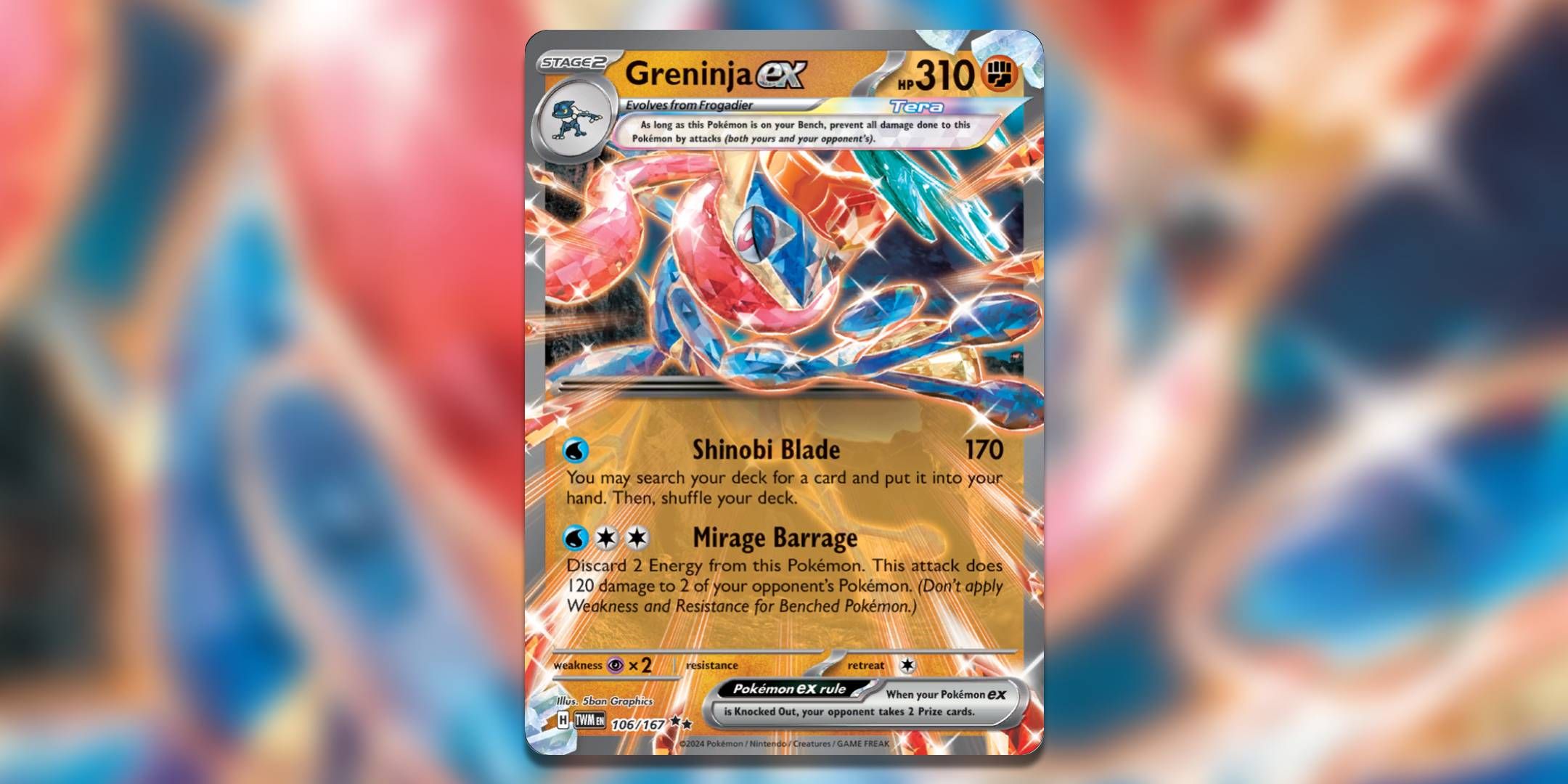 Tera Greninja ex del mazo Greninja Pidgeot