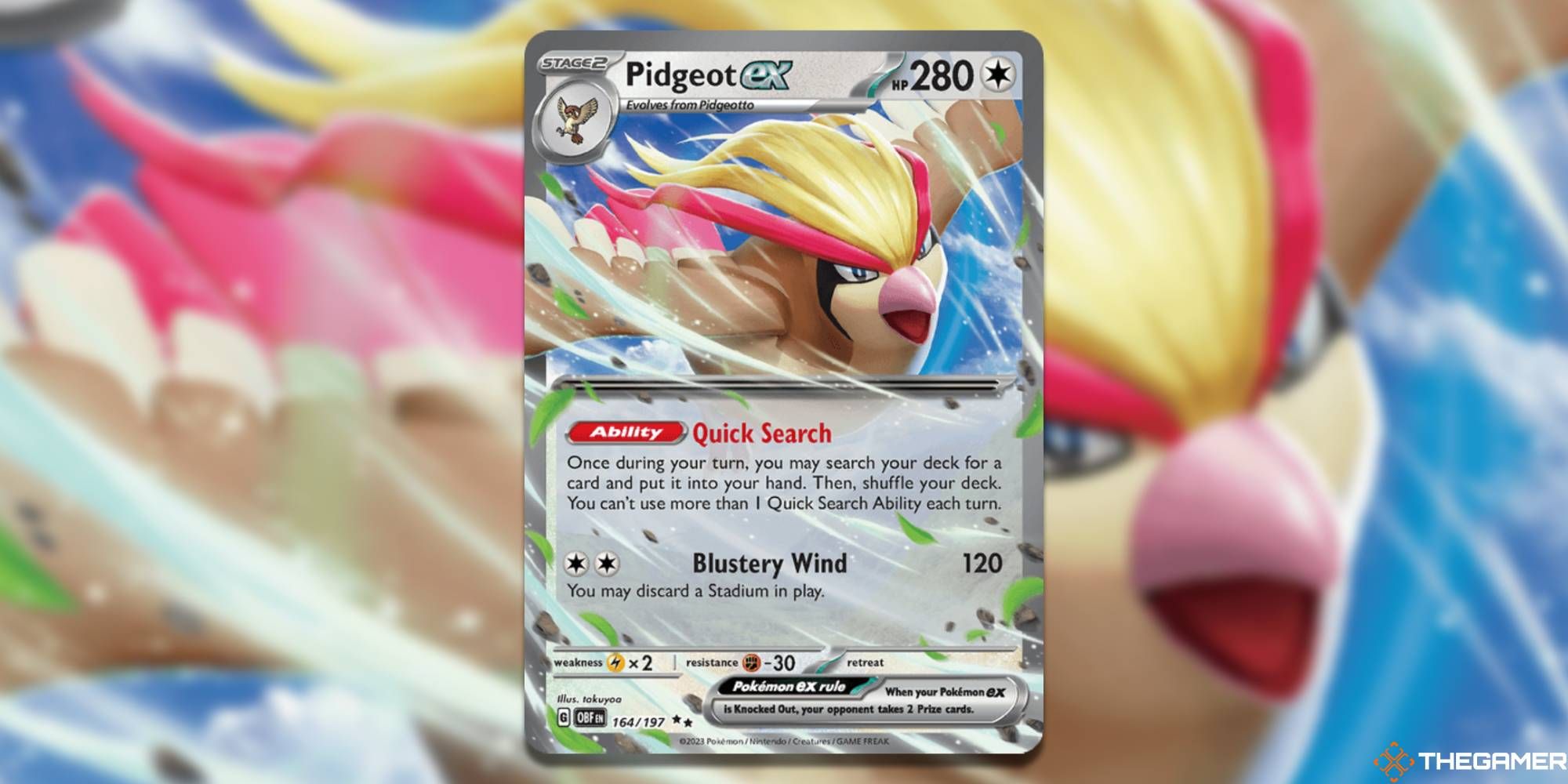 Pidgeot Ex Doblemente Raro de Llamas Obsidianas de TCG Pokémon