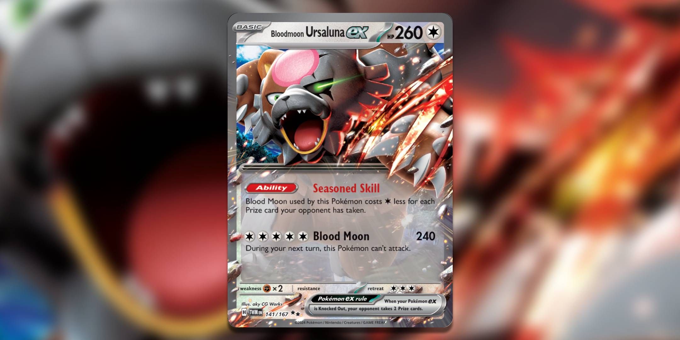 Ursaluna Luna Sangrienta ex del mazo Greninja Pidgeot