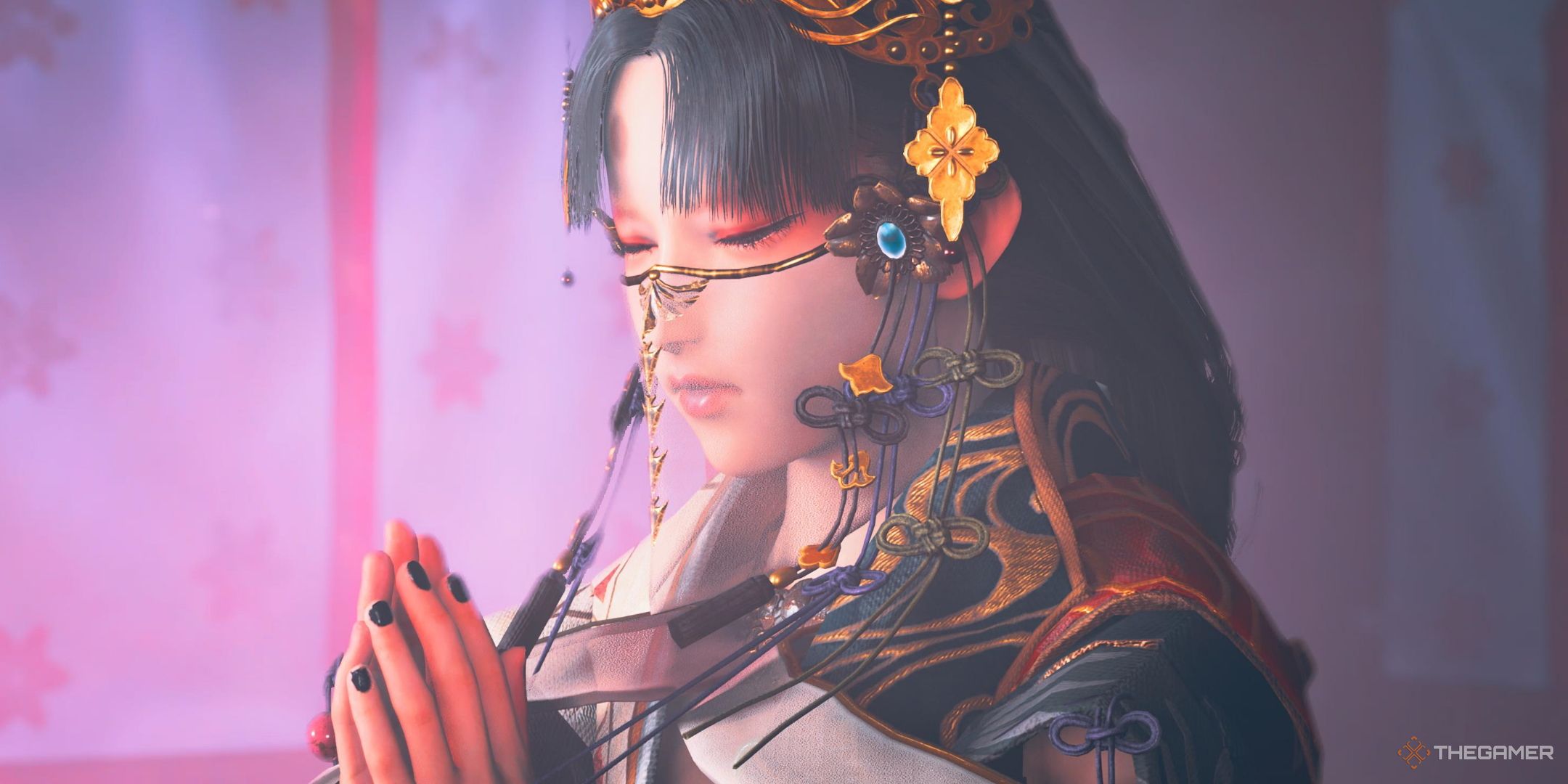 Kunitsu-Gami Sendero de la Diosa. Yoshiro rezando.