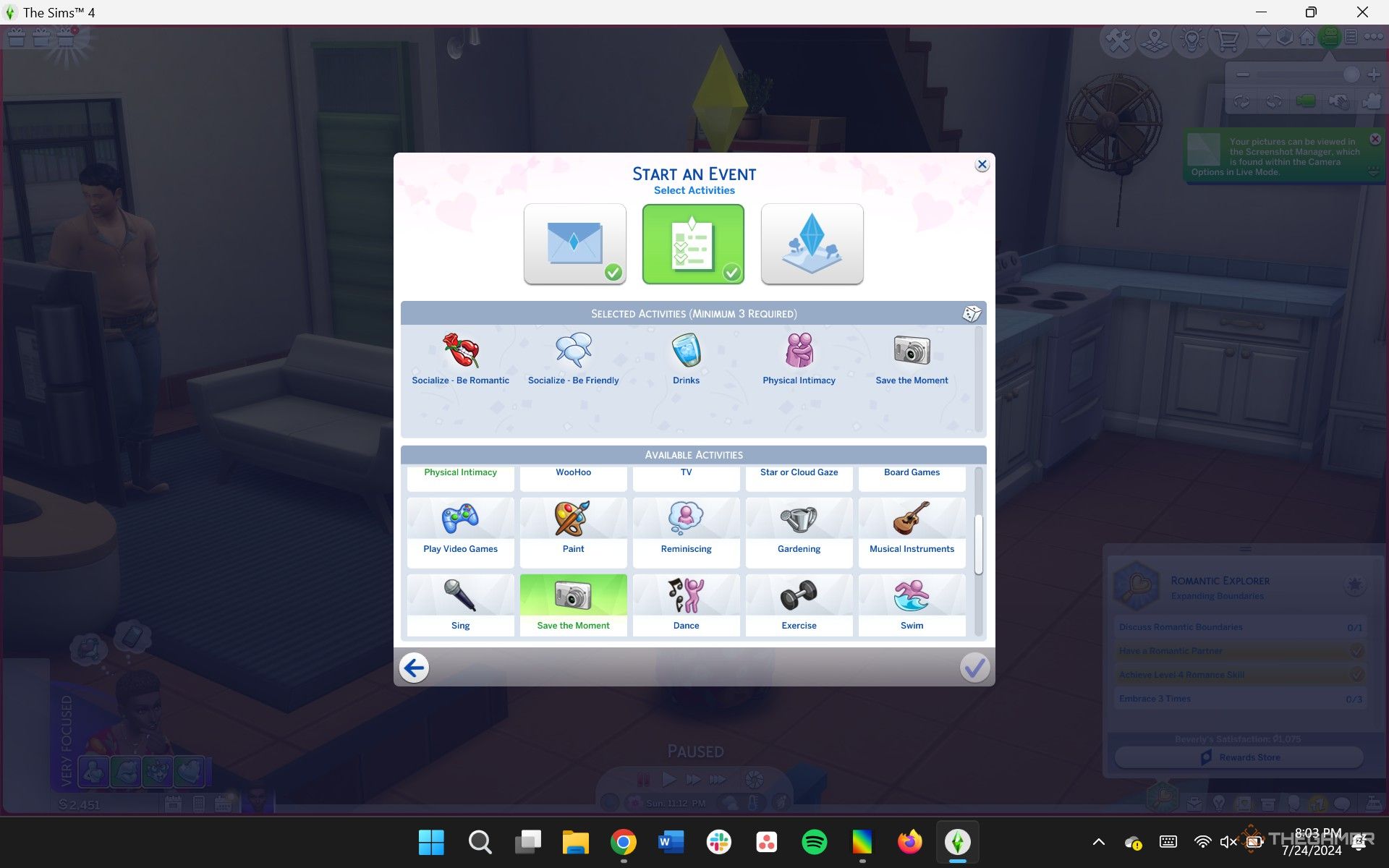 Concertar una cita en el Rincón de Cupido en la expansión Los Sims 4 Enamorados.