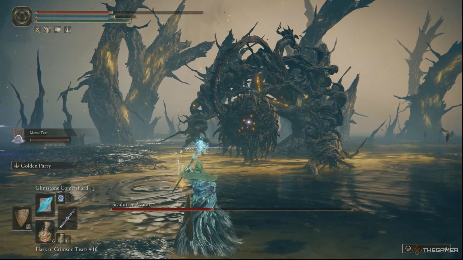 El Deslucido está luchando contra el Avatar Scadutree.