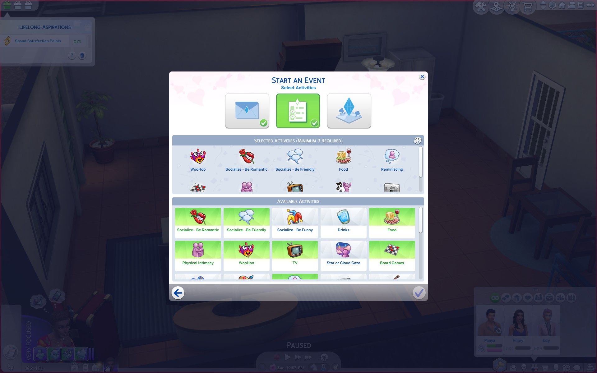 Creando una cita romántica en la expansión Los Sims 4 Enamorados.