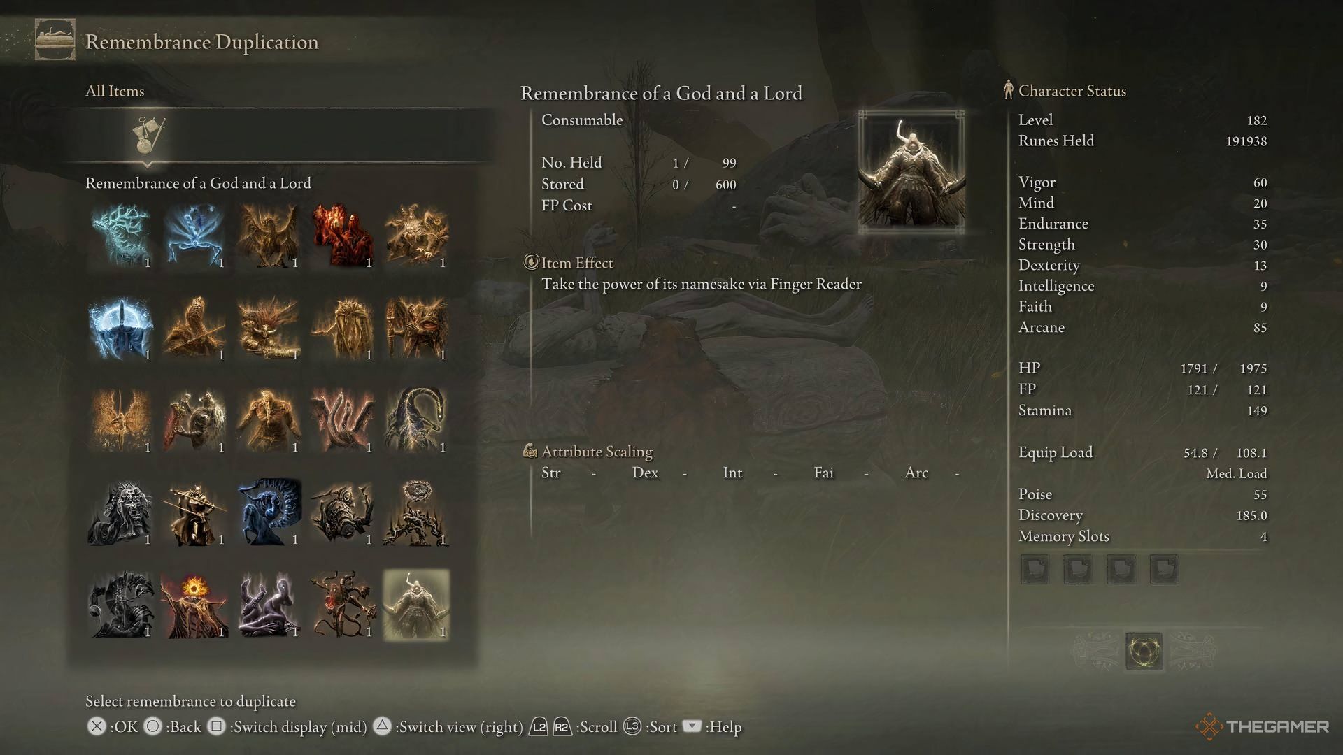 Duplicando un recuerdo en Elden Ring Shadow of the Erdtree.