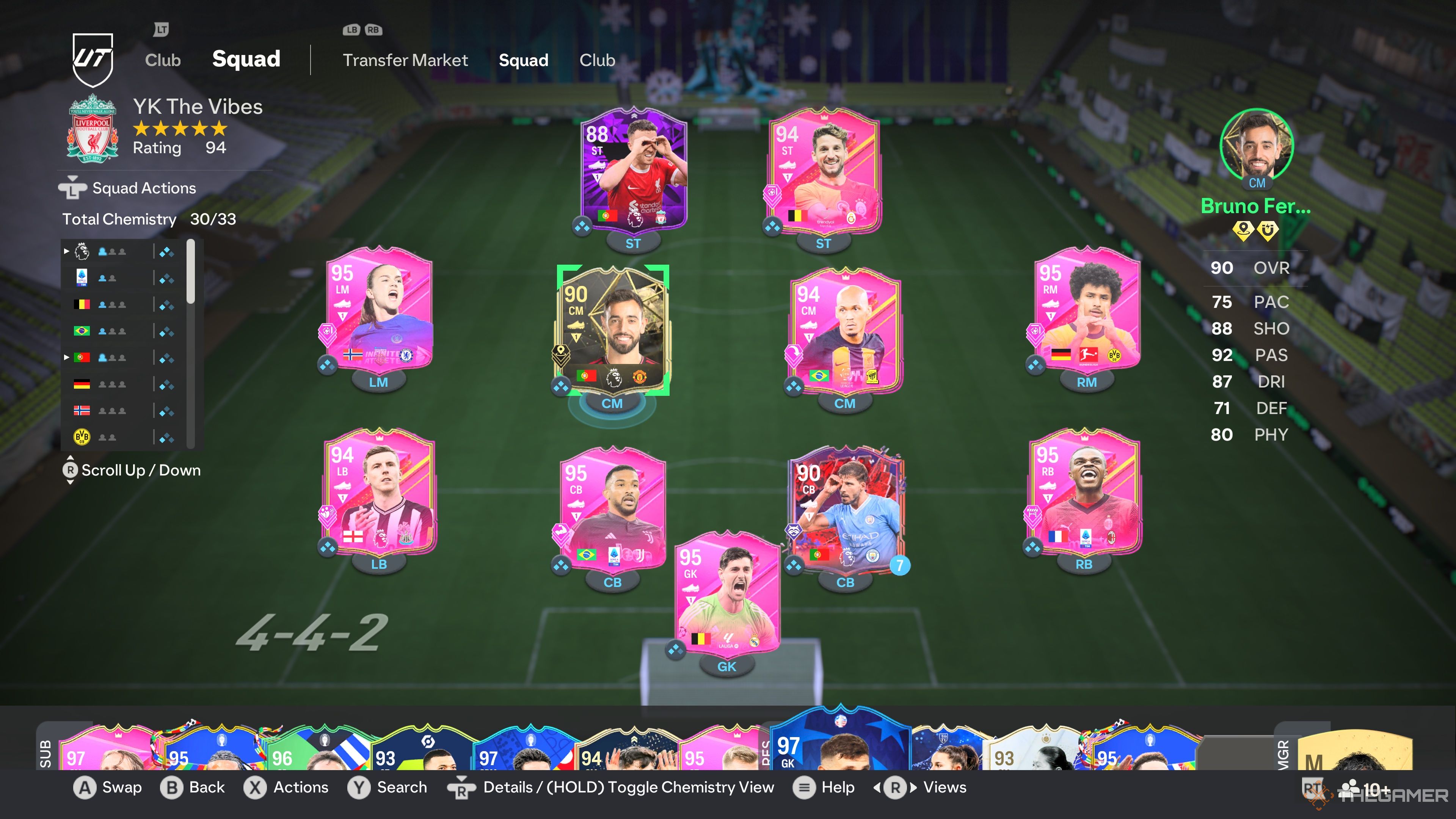 El ejemplo del equipo del desafío FUTTIES de João Palhinha en EA Sports FC 24.