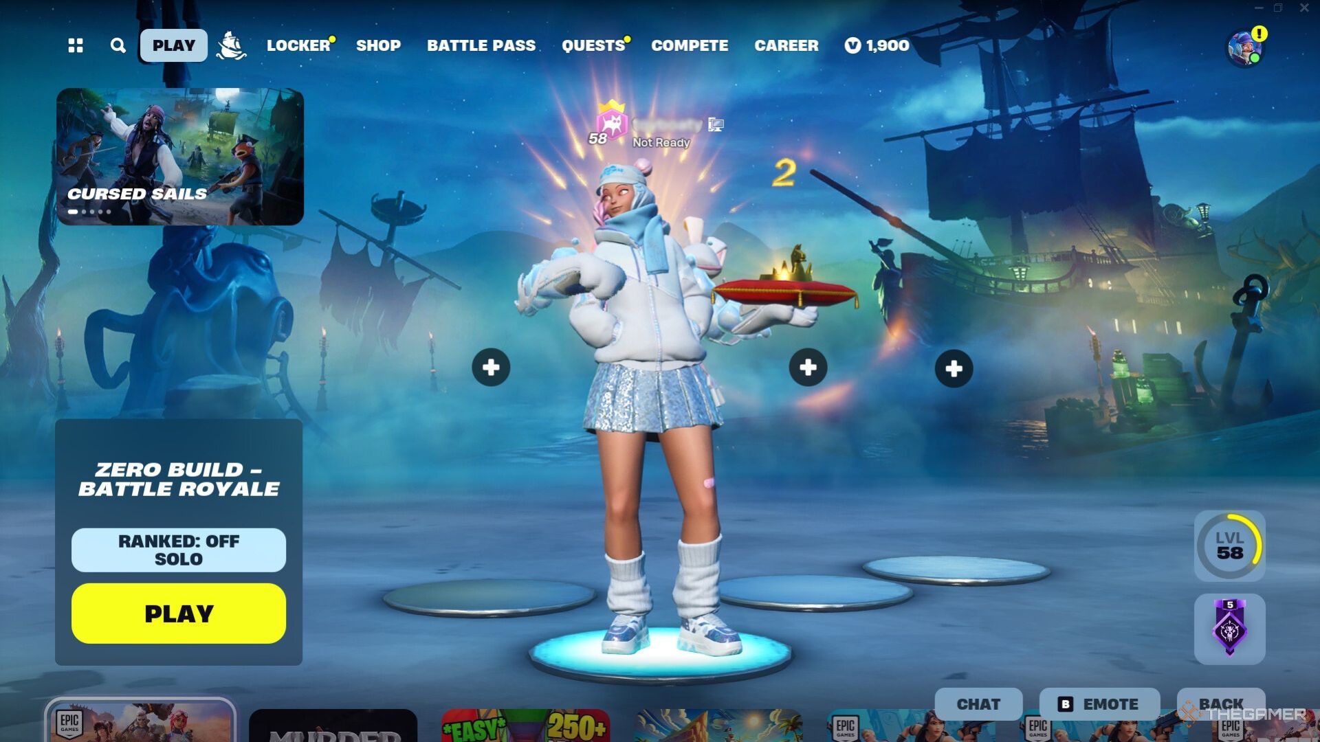 Un jugador usando el gesto Corona de la Victoria en Fortnite.