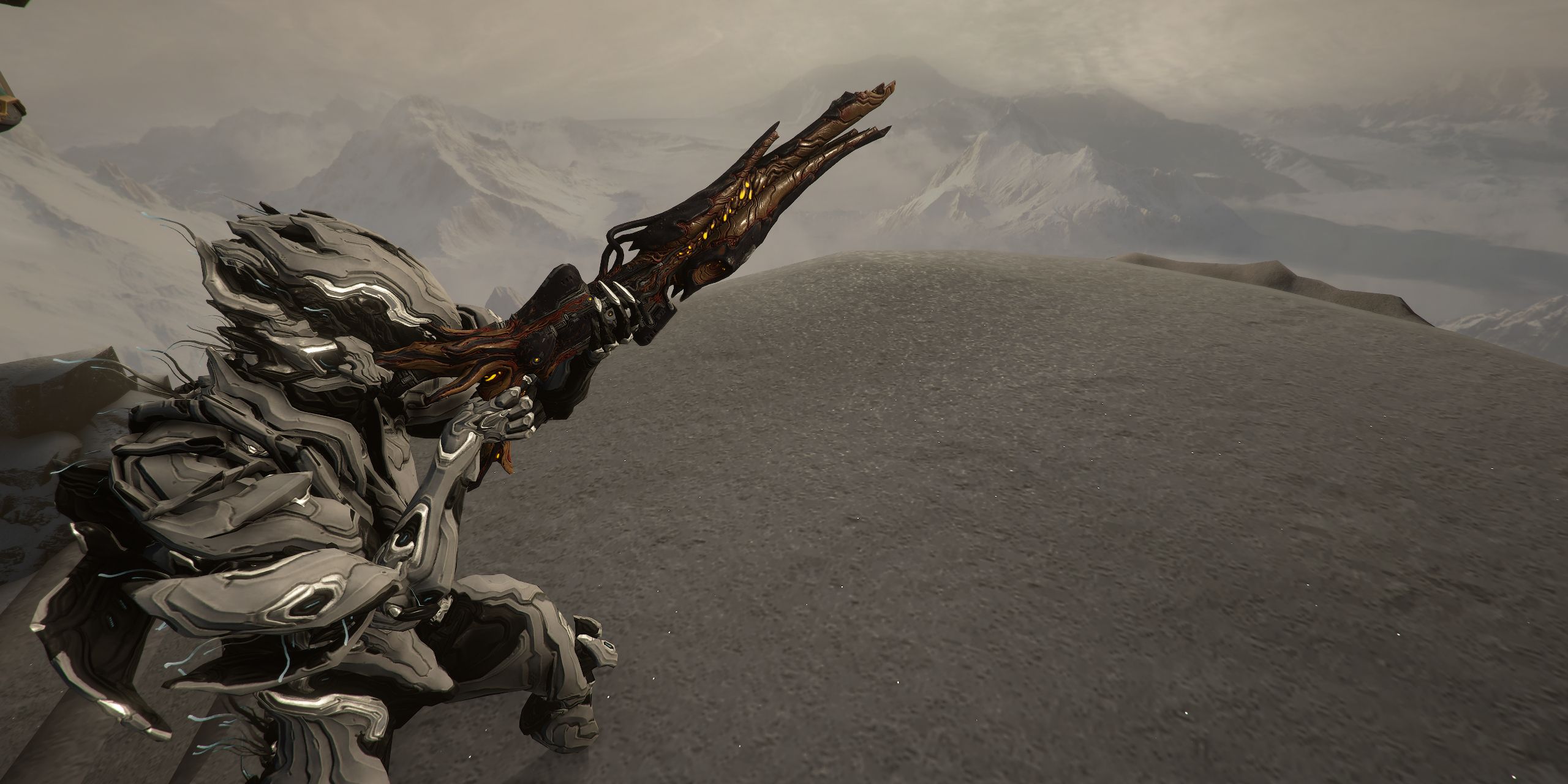 Nidus empuñando un Torid en Warframe.