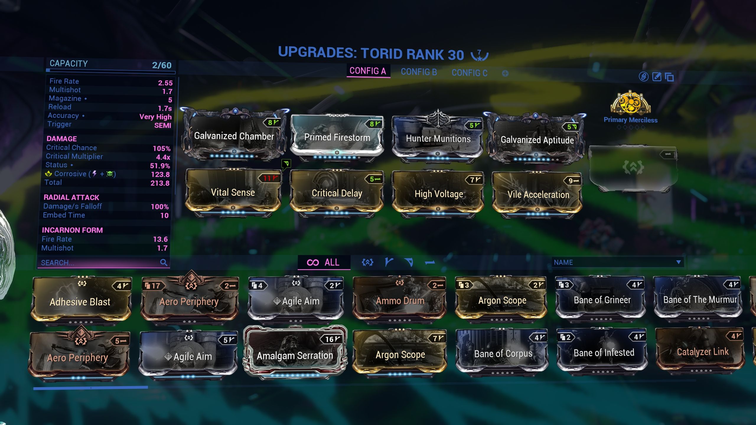 Construcción de Torid en Warframe