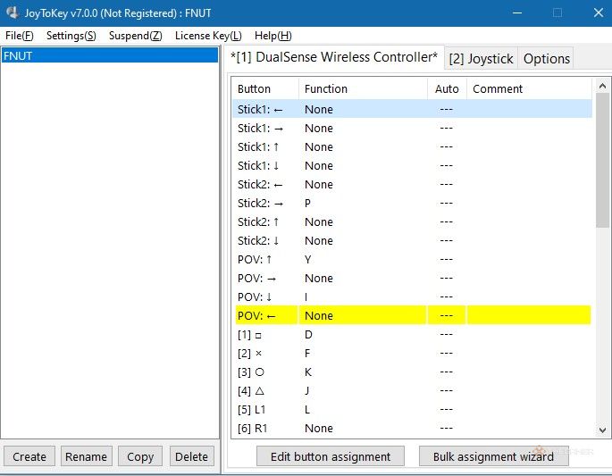 Prueba de JoyToKey para un mando de PS5 en PC.
