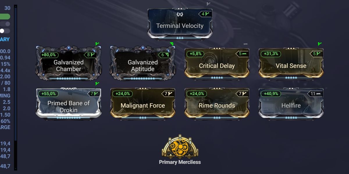 Construcción de Mitre en Warframe