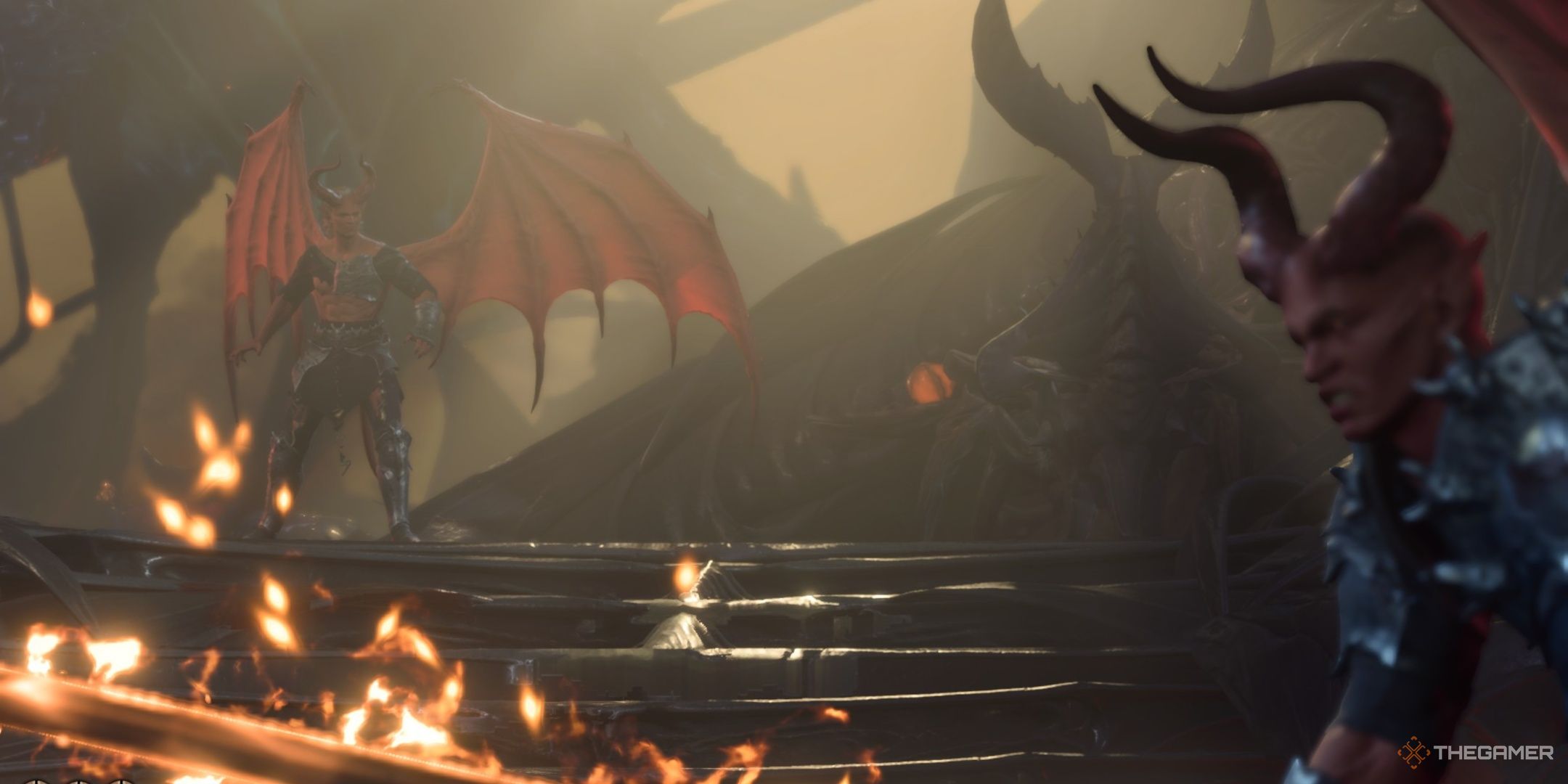 El comandante de cambion Zhalk blandiendo la Everburn Blade en Baldur's Gate 3.