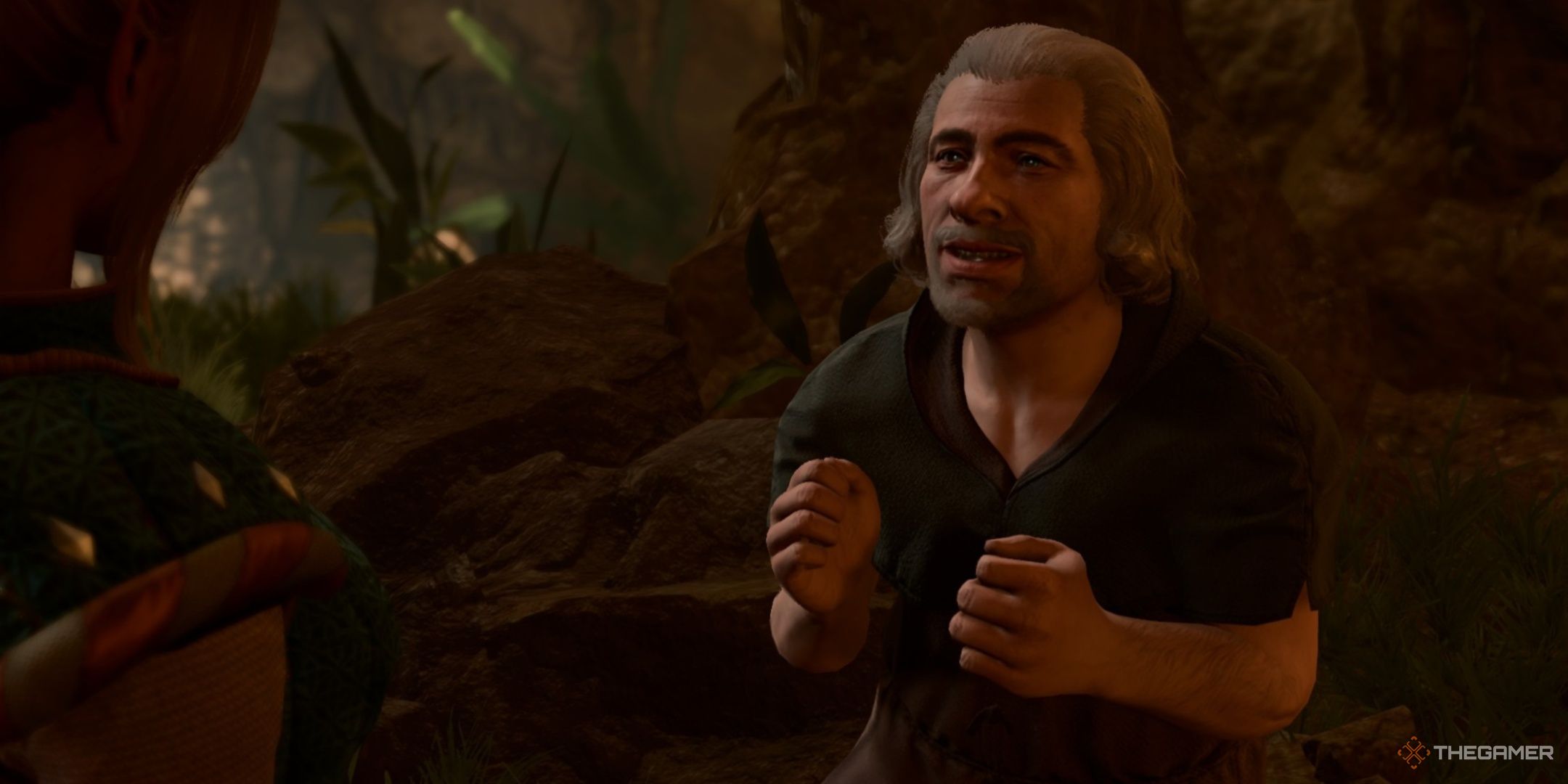 Un Findal agradecido agradeciendo a Tav por salvarlo en Baldur's Gate 3.