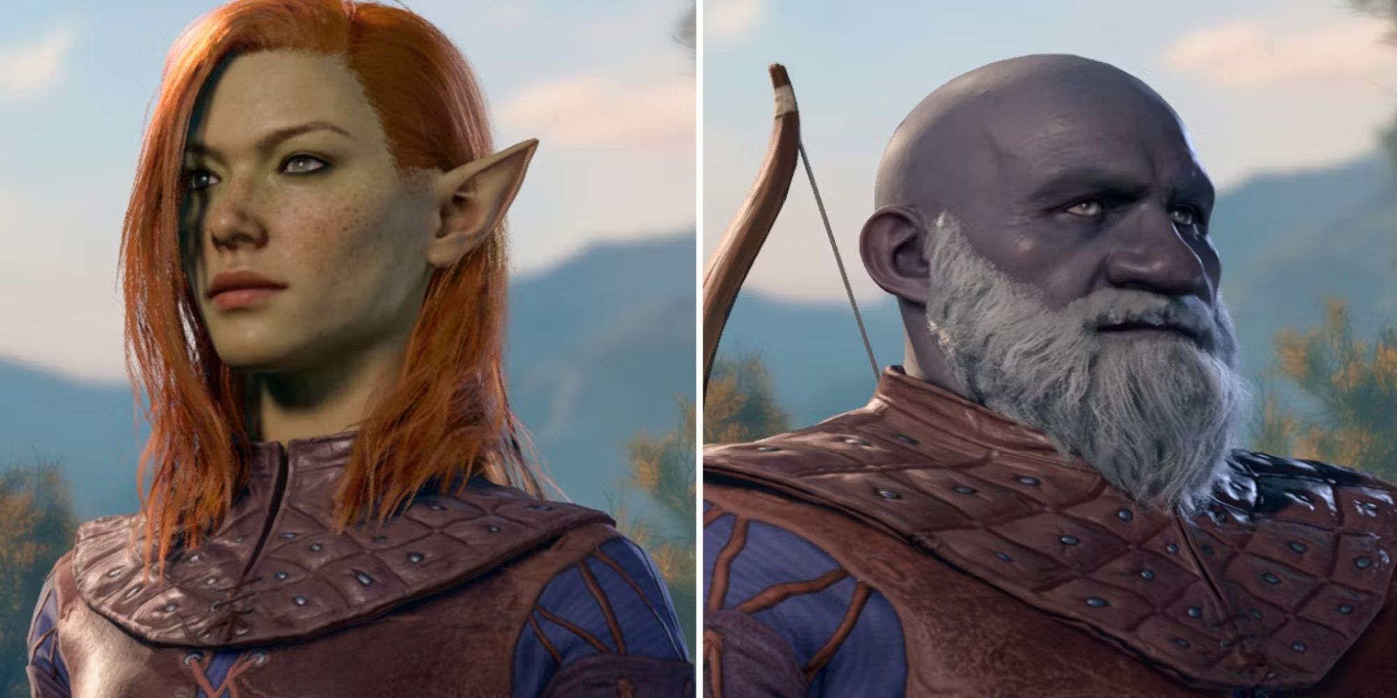 Imagen dividida de un Wood Elf Rogue y un Duergar Rogue en Baldur's Gate 3
