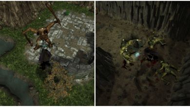 Baldur's Gate Dark Alliance 2 - collage of rogue attacking a two-headed ogre and some trolls