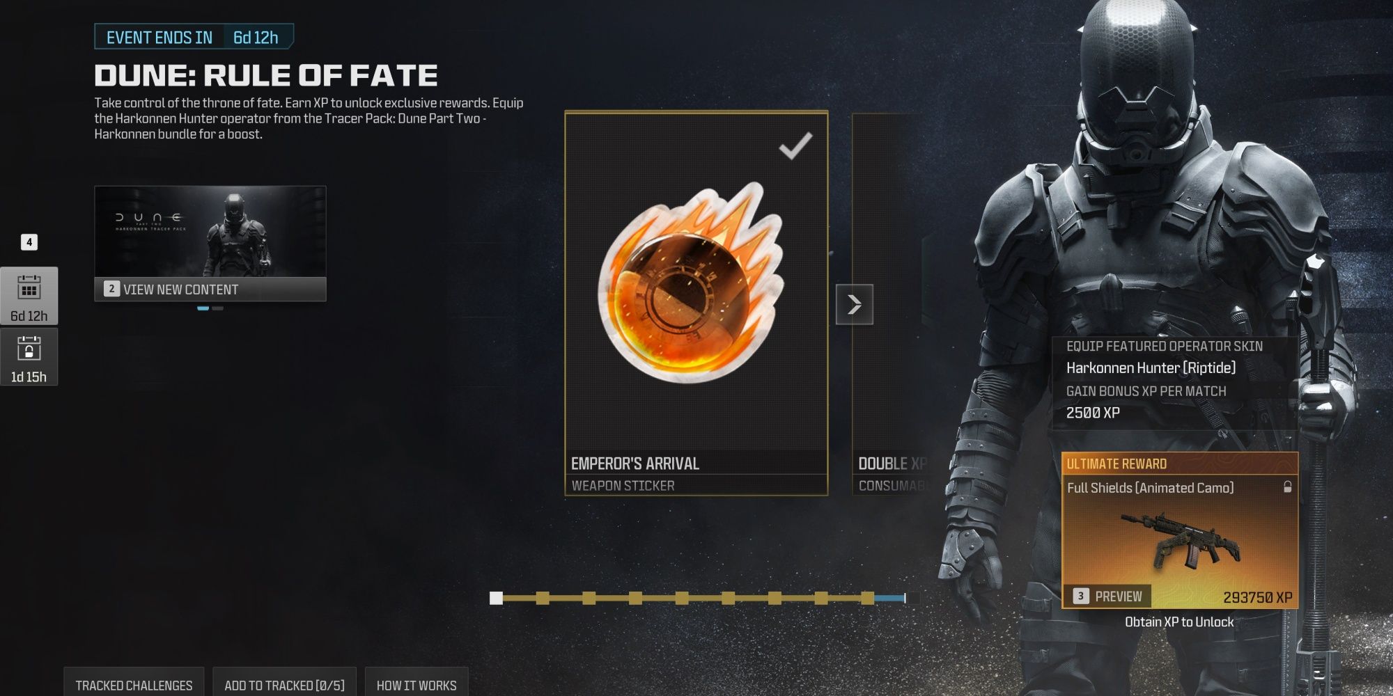 Ruta de recompensas del evento Dune Rule of Fate de Modern Warfare 3