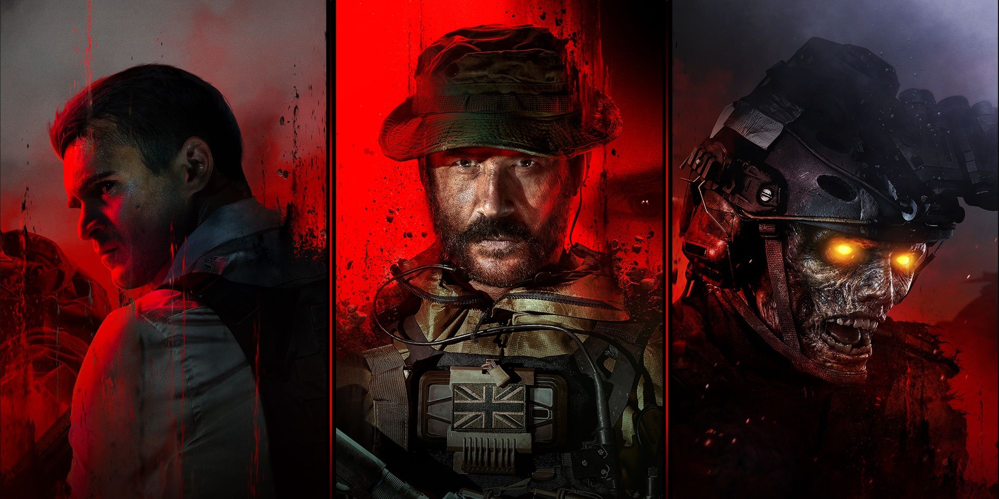 Call of Duty Modern Warfare 3 2023 Collage de Price, Makarov y soldado zombi